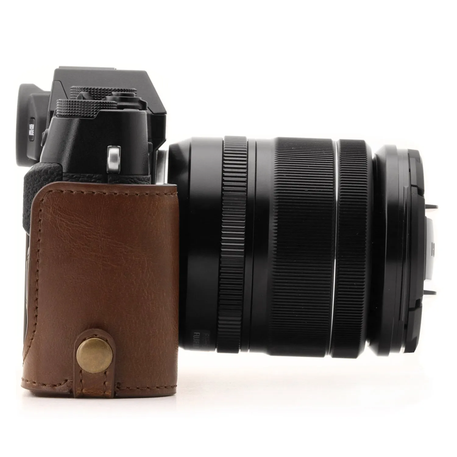 MegaGear MG958 Mezza Custodia Pelle Fujifilm X-T30 marrone scuro