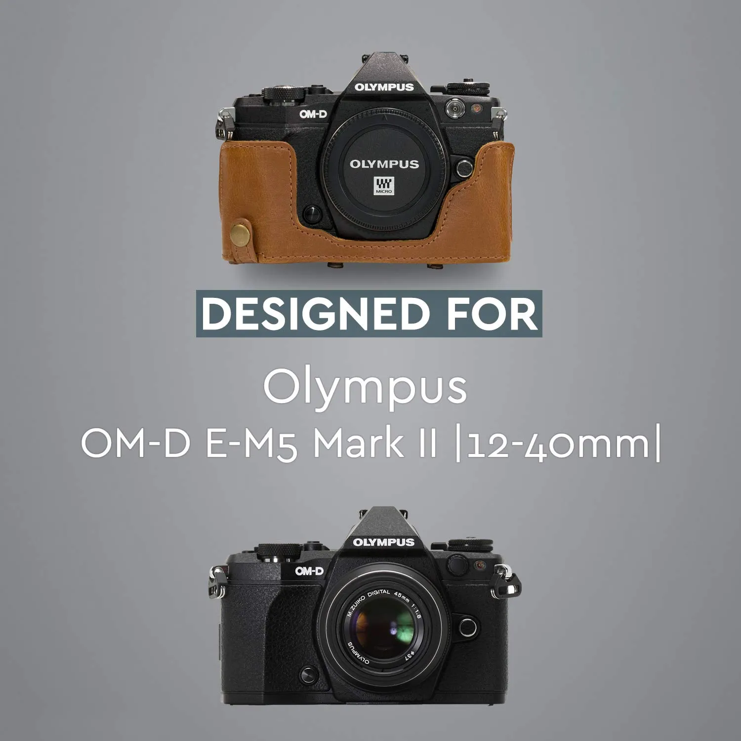 MegaGear MG992 E-M5 II custodia pelle marrone chiaro