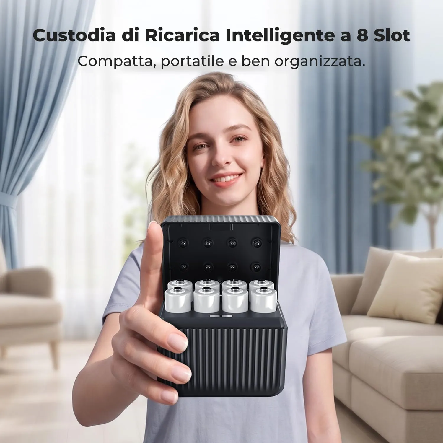 K&F Concept Batterie AA Ricaricabili Litio 1,5V 8 Pezzi 3600mWh