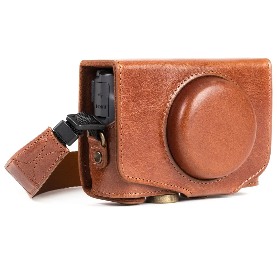 MegaGear Ever Ready custodia pelle Canon SX740 SX730 marrone