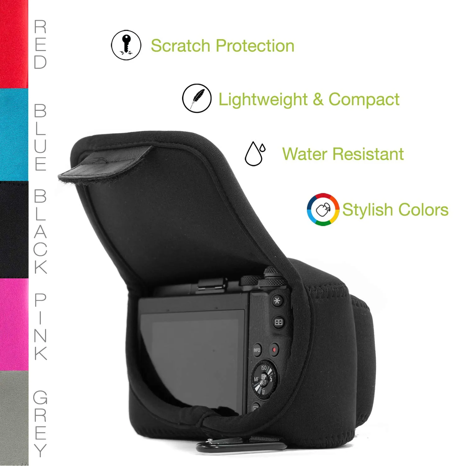 MegaGear MG1158 custodia neoprene Canon EOS M6 15-45mm nera