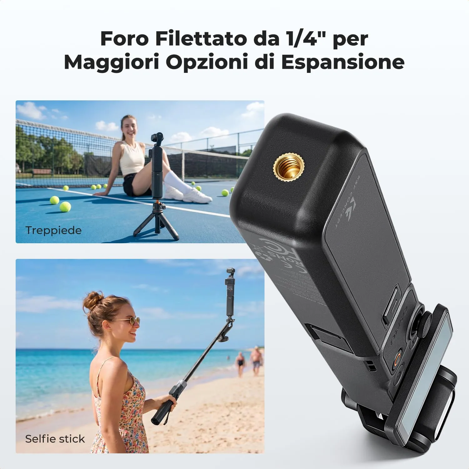K&F Concept impugnatura batteria 5000mAh per Osmo Pocket 3/4