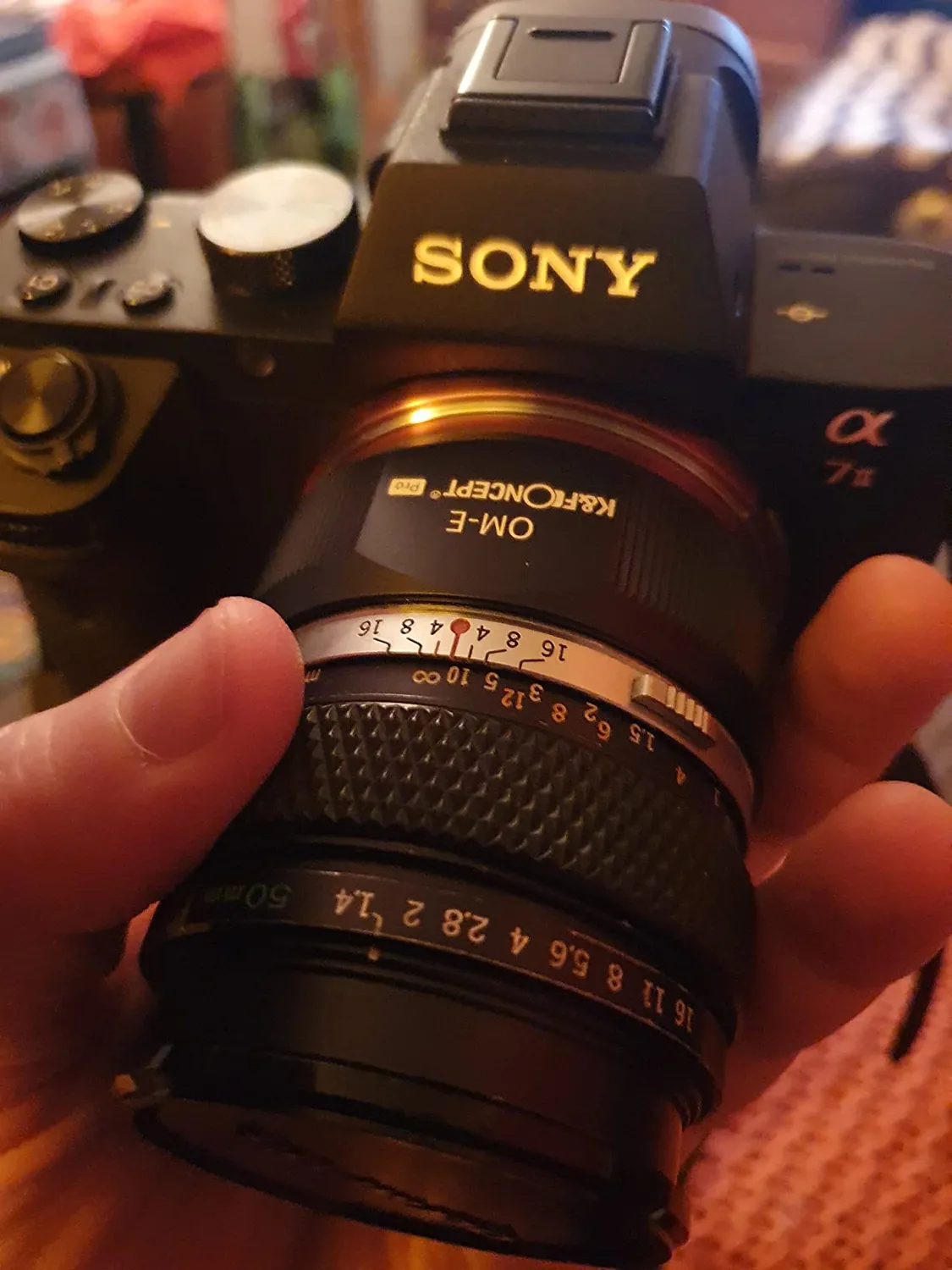 K&F Concept OM-NEX Adattatore Olympus OM Sony E