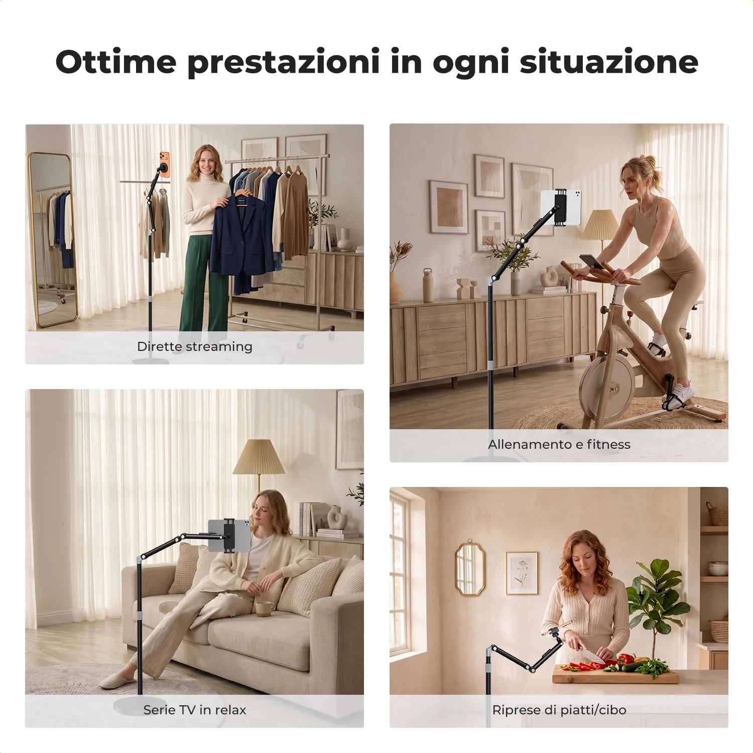 K&F Concept supporto pavimento tablet telefono regolabile
