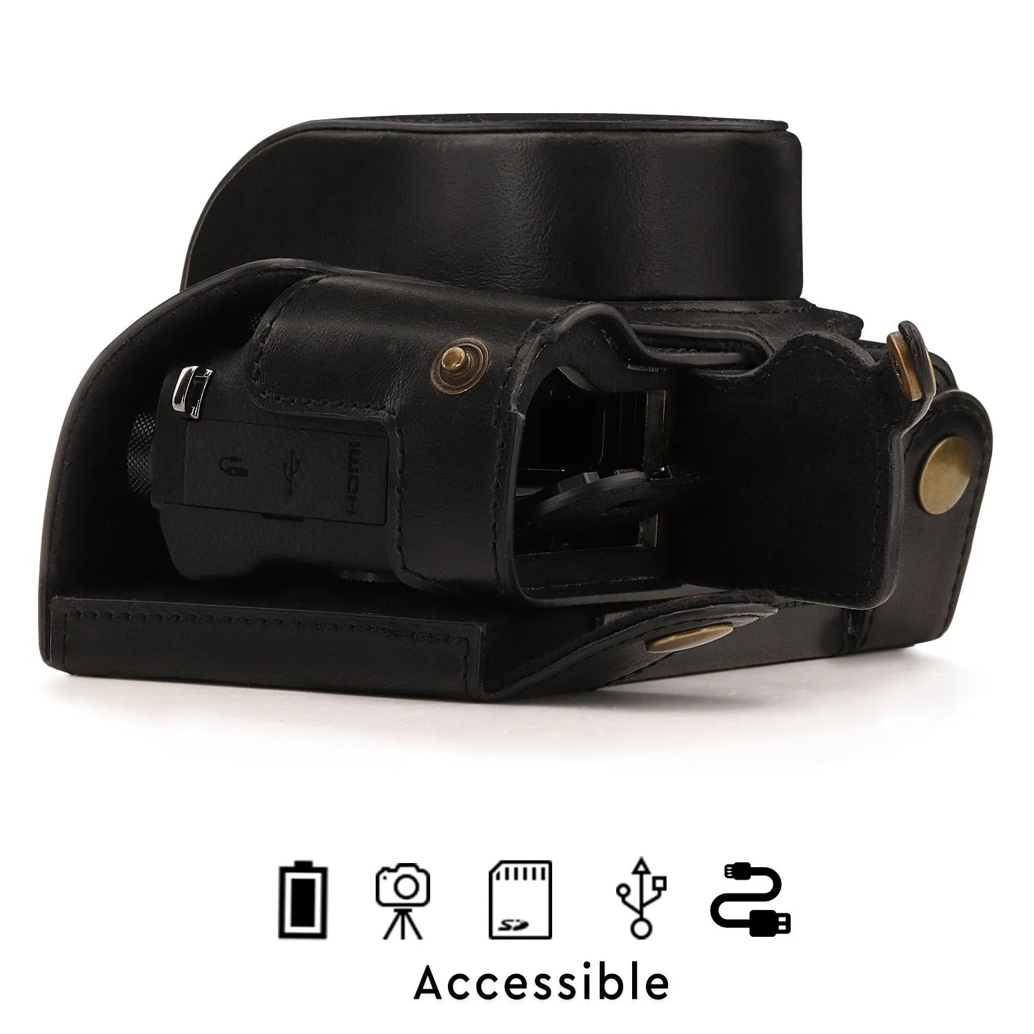 MegaGear MG1382 custodia pelle nera G1 X Mark III
