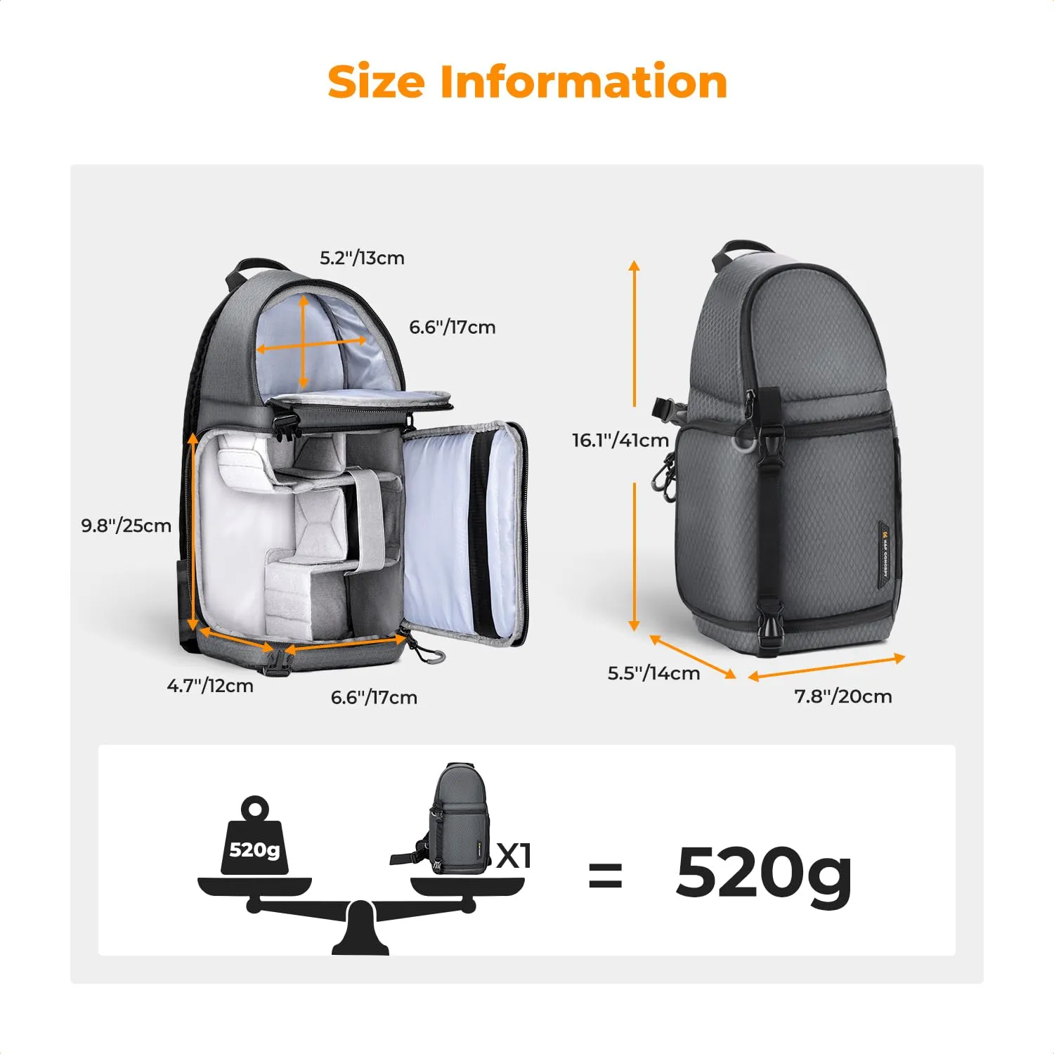 K&F Concept borsa fotografica tracolla M nera impermeabile