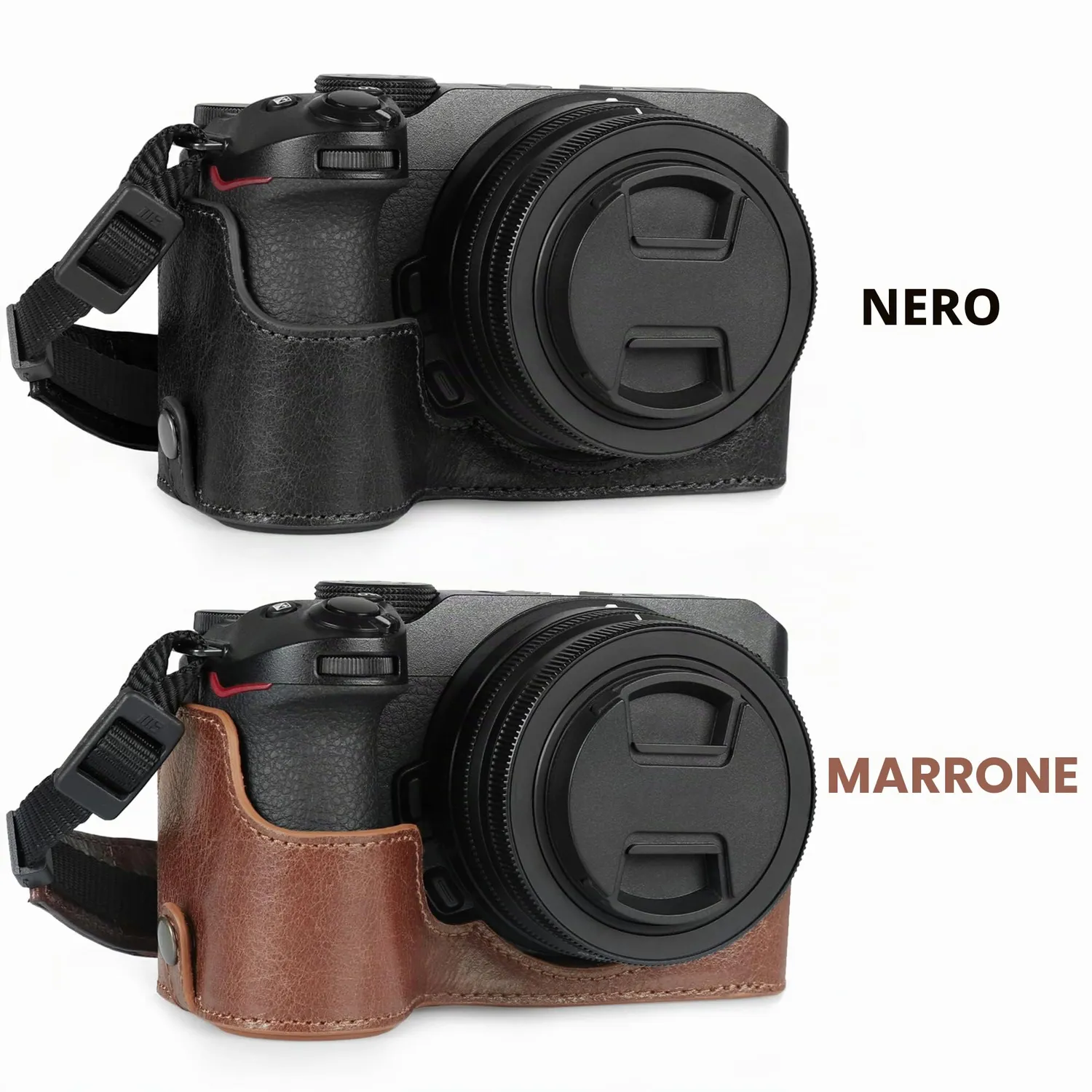 MegaGear custodia fotocamera Nikon Z30 nero vera pelle ever ready