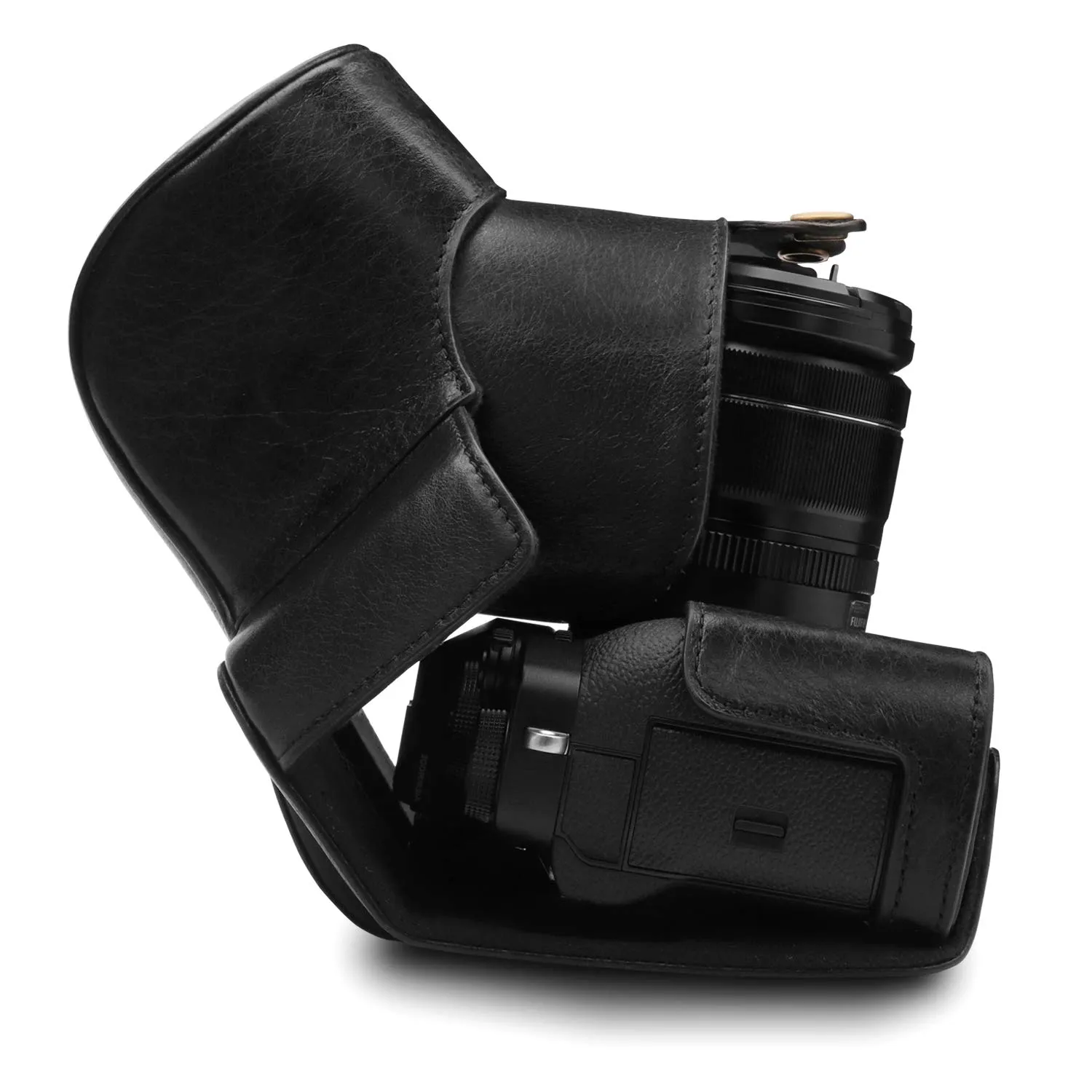 MegaGear MG1550 Custodia Pelle Fujifilm X-T3 Nera Antiurto