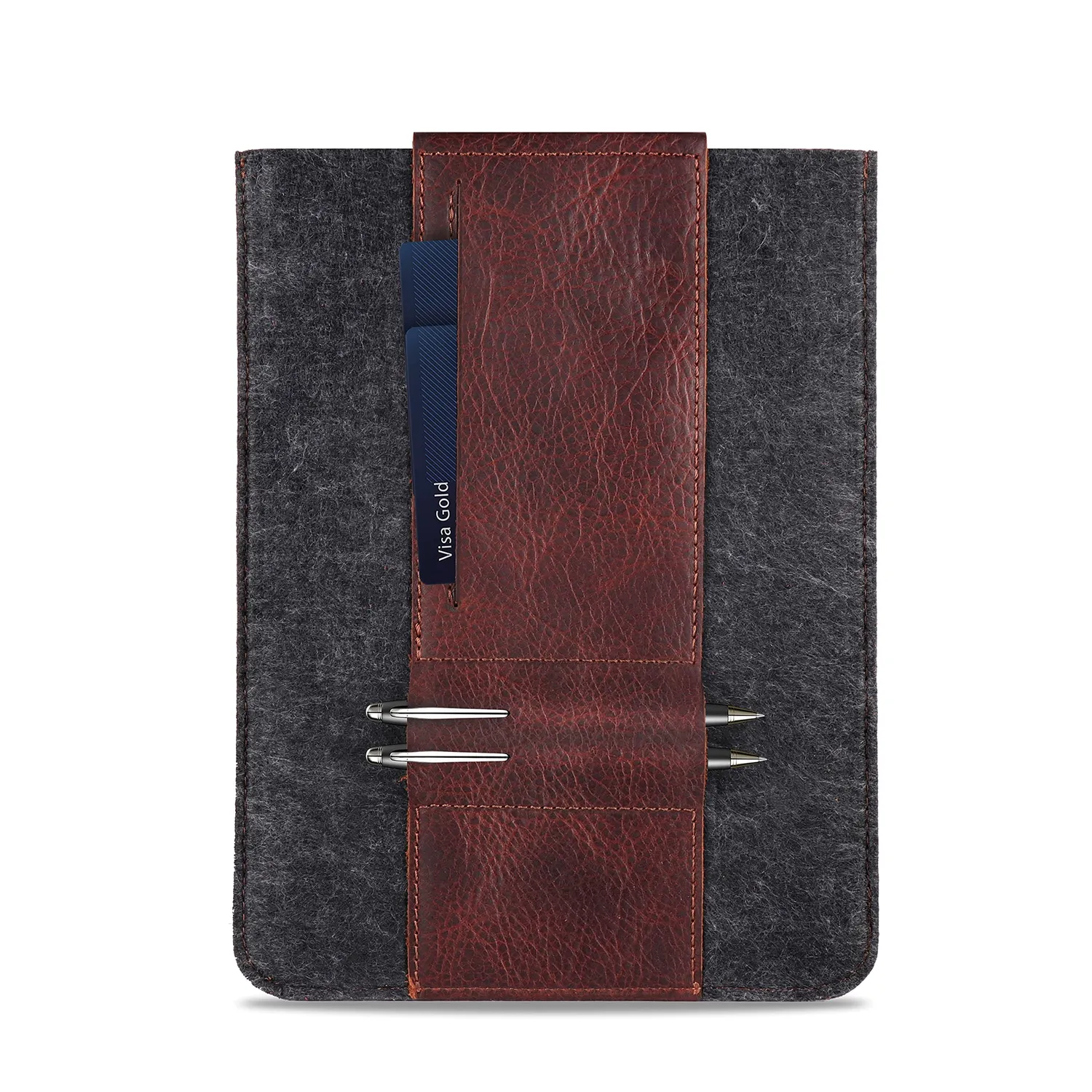 MegaGear custodia tablet iPad 11 feltro pelle marrone tasca