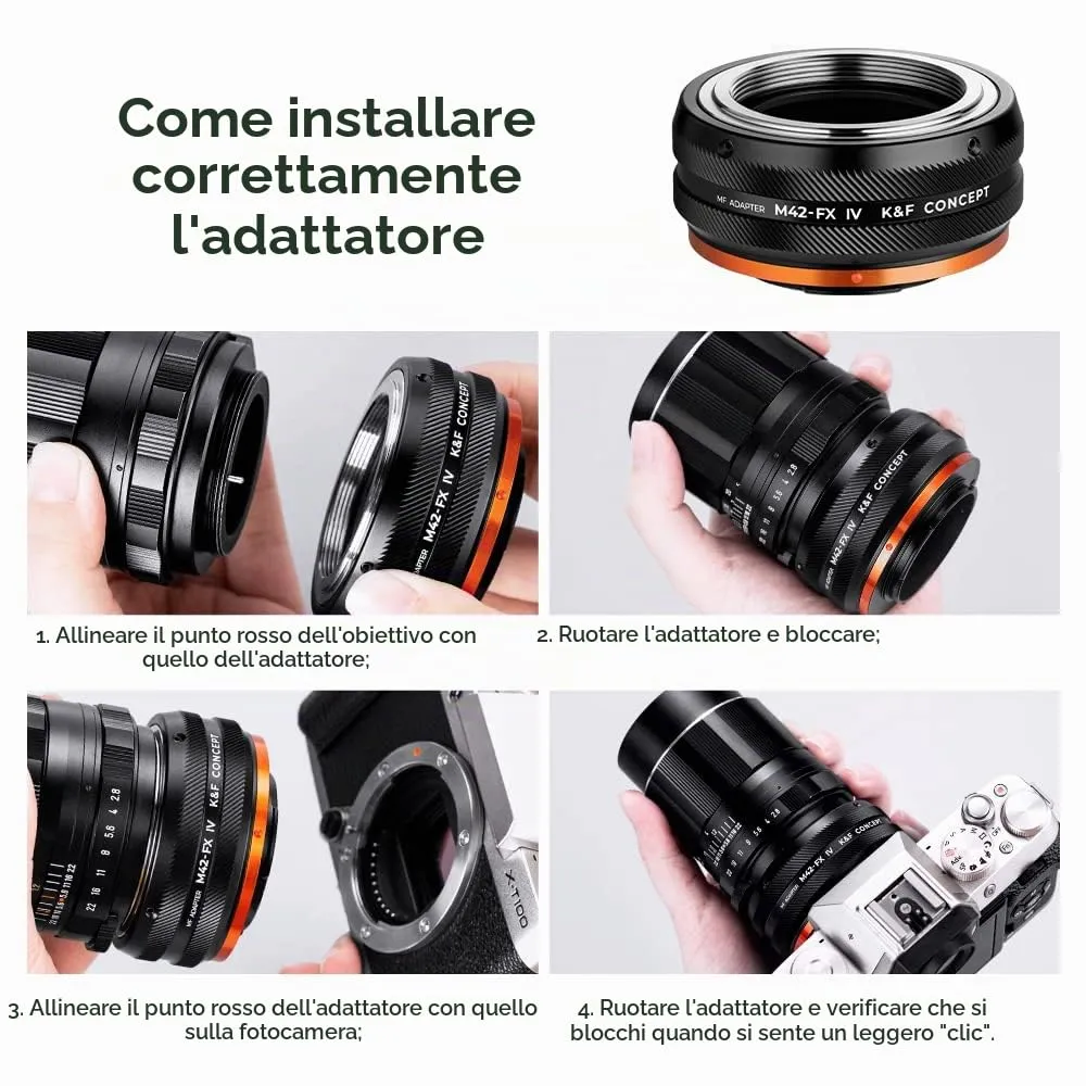 K&F Concept M42-FX IV Pro adattatore M42-FX manuale