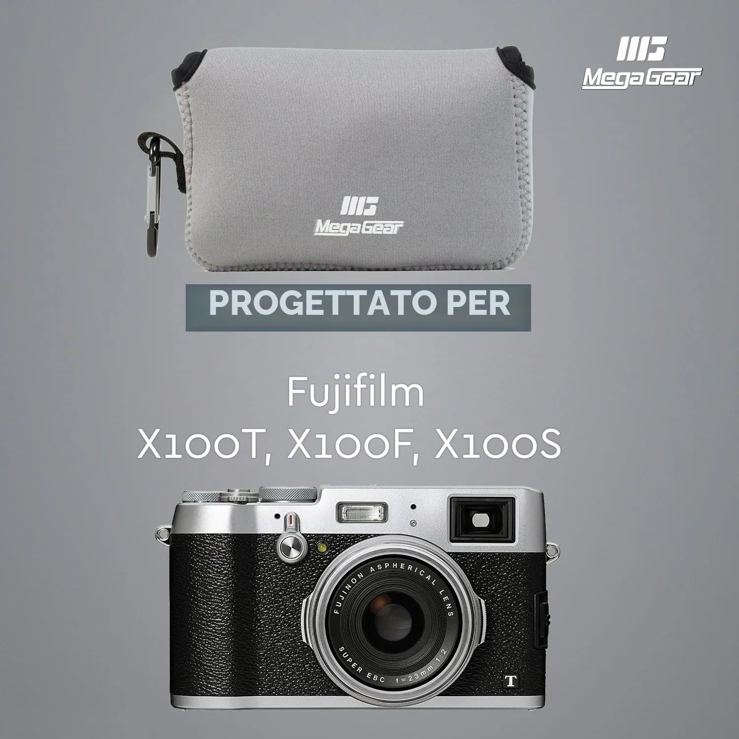 MegaGear MG1095 Custodia Neoprene Fujifilm X100 grigio