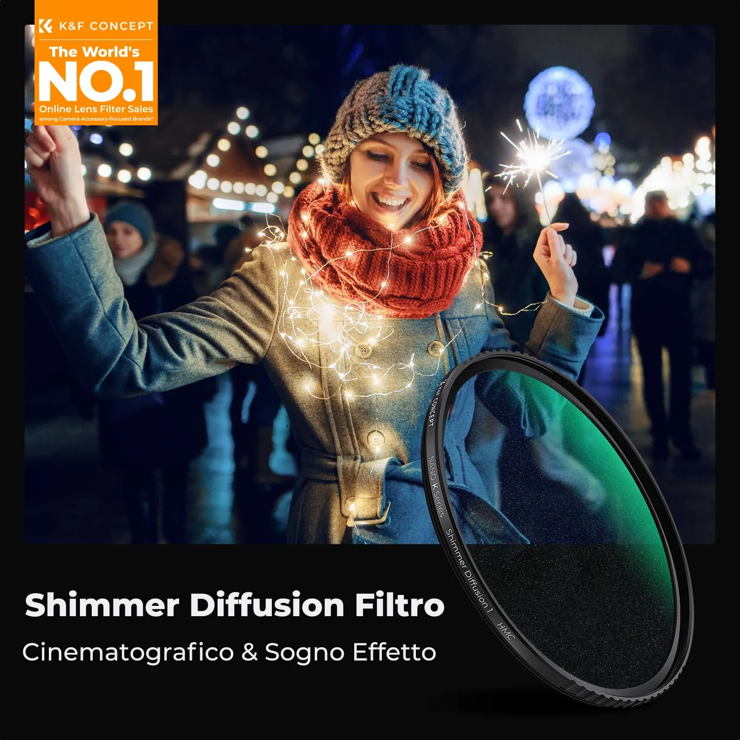 K&F Concept Nano-Klear Filtro Shimmer Diffusion 67mm Ritratto