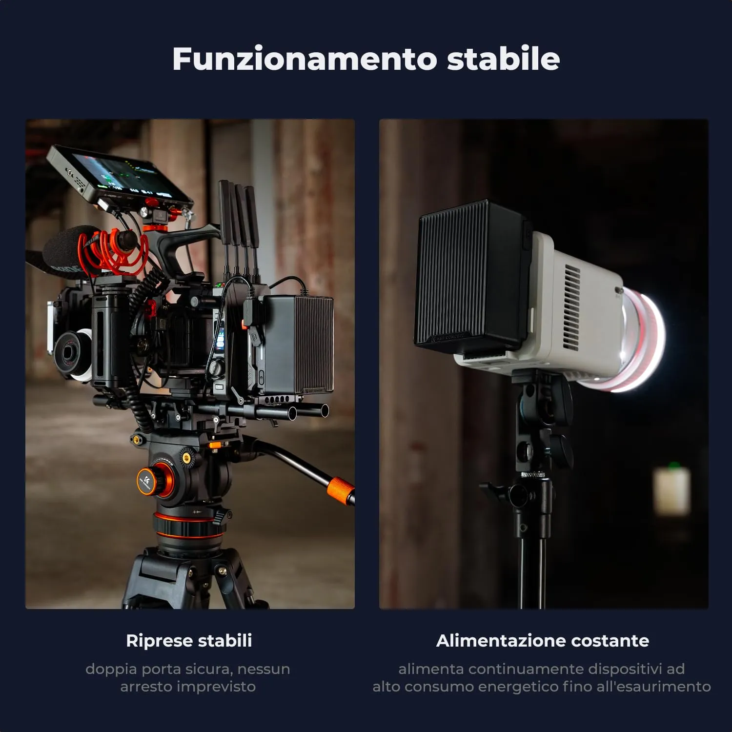 Concept Batteria V-Mount 99Wh 6700mAh PD 100W con D-Tap