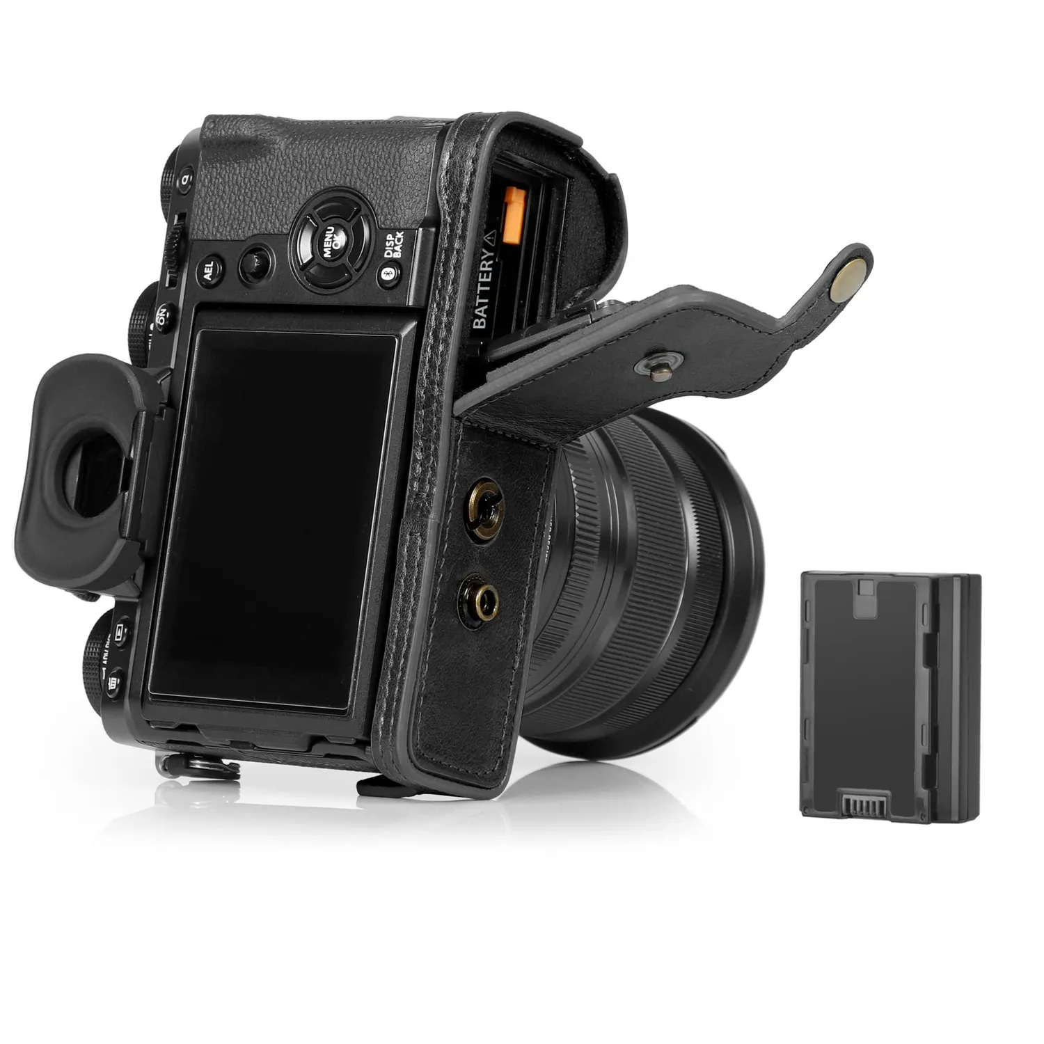 MegaGear X-T5 custodia vera pelle 16-80mm nero