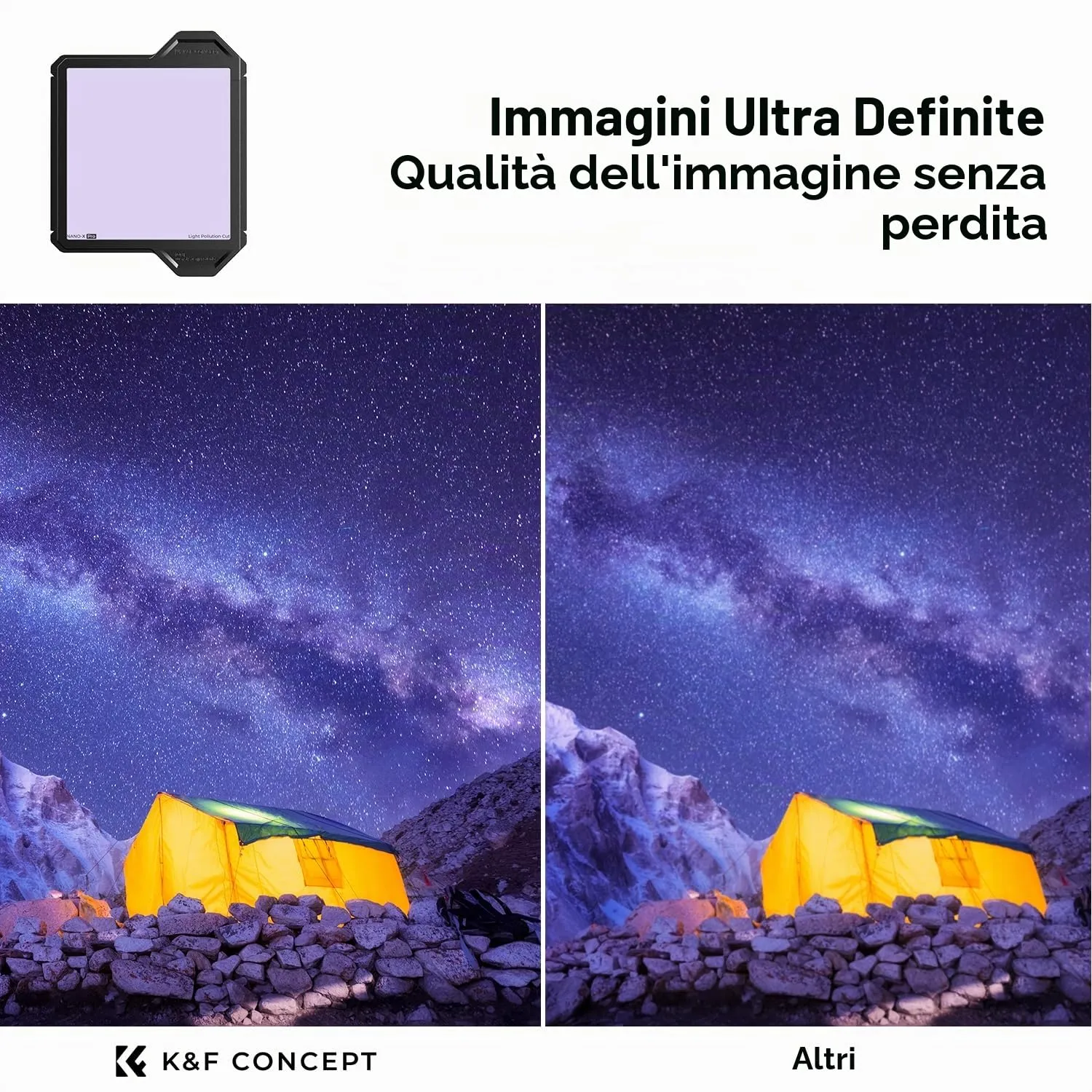 K&F Concept Nano Xcel PRO Filtro Natural Night 100x100mm Notte