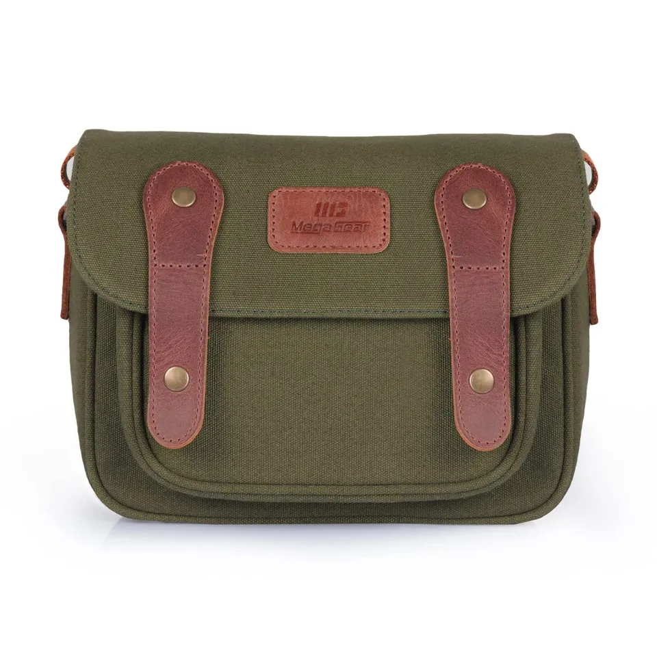 MegaGear Sequoia Borsa Tela Mirrorless Verde Kaki Resistente
