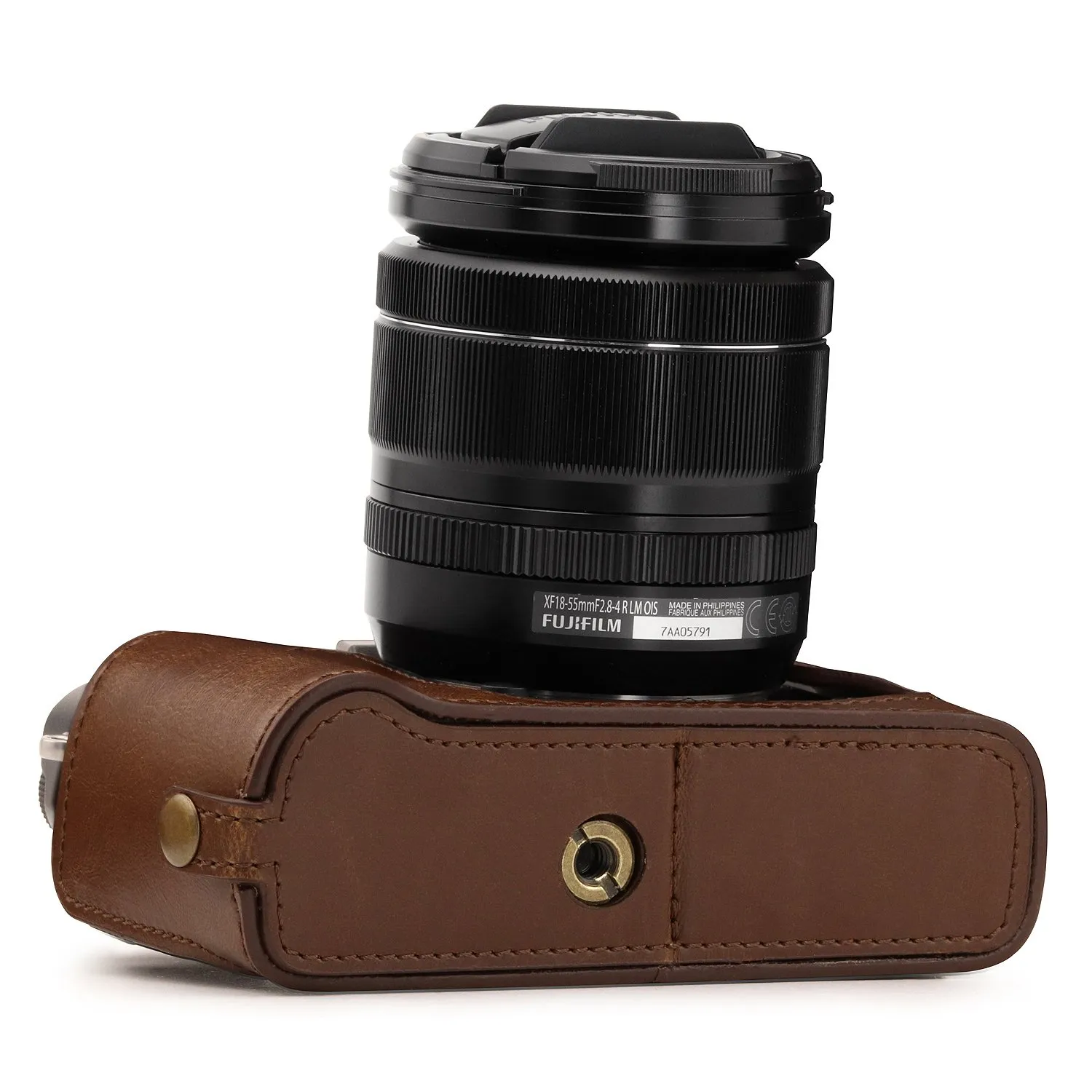 MegaGear MG958 Mezza Custodia Pelle Fujifilm X-T30 marrone scuro