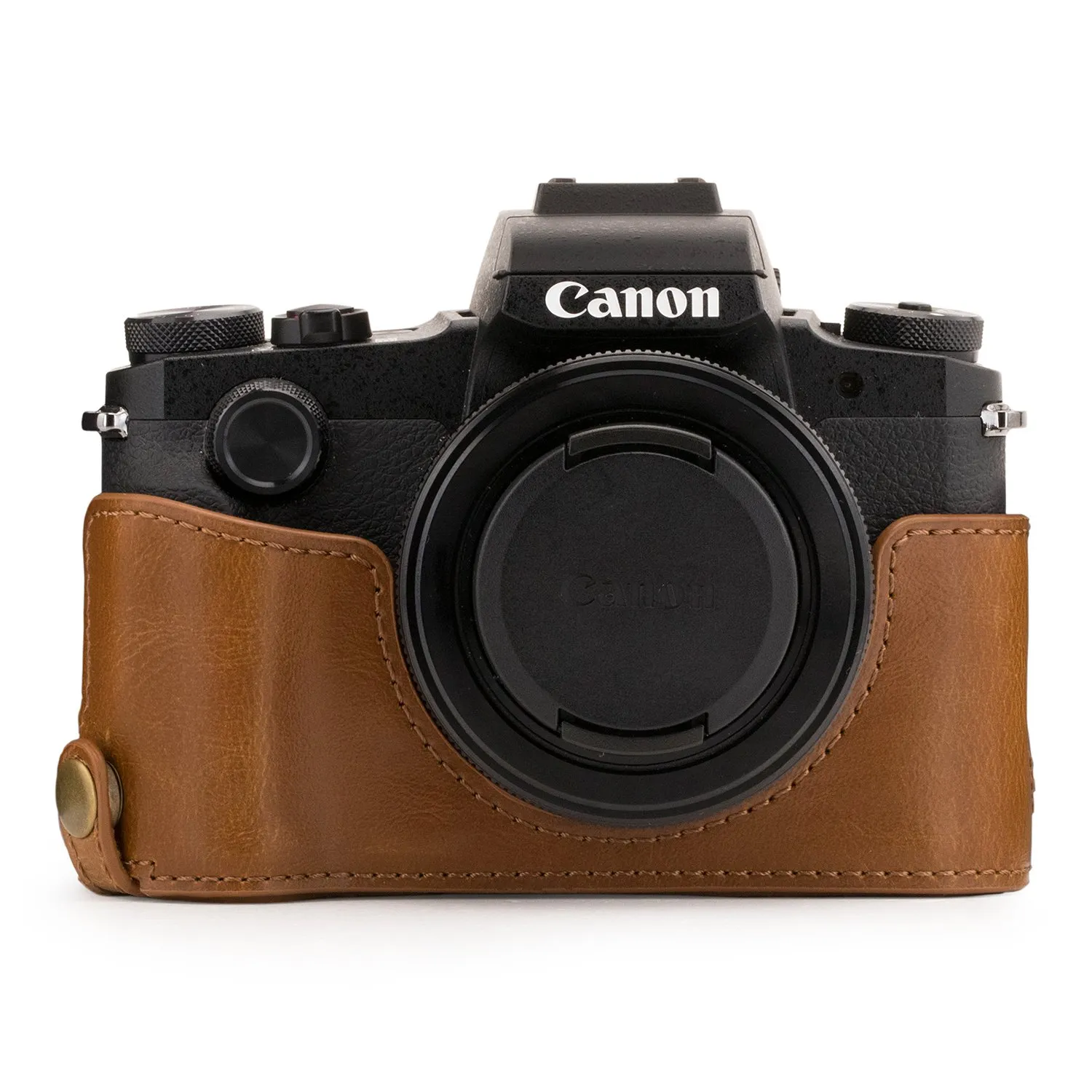 MegaGear MG1389 mezza custodia Canon G1 X III marrone chiaro