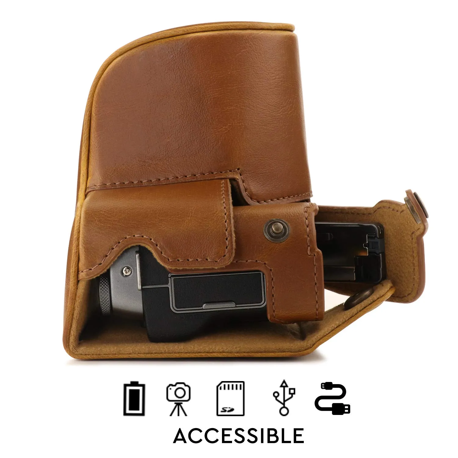 MegaGear Ever Ready X-A7 custodia pelle marrone chiaro