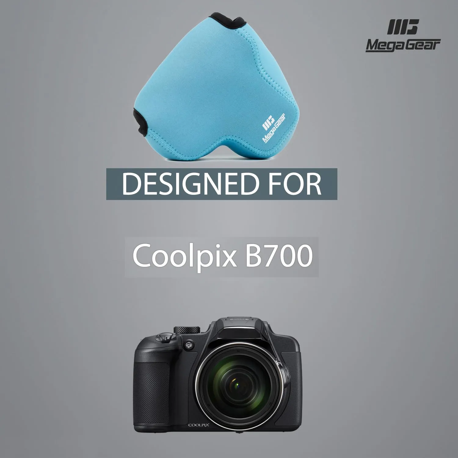 MegaGear MG848 custodia neoprene Nikon B700 blu