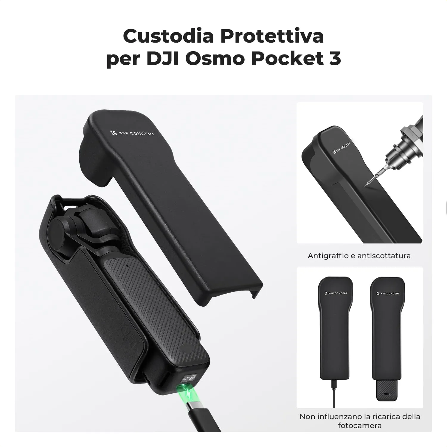 K&F Concept custodia protettiva DJI Osmo Pocket 3 ABS leggera