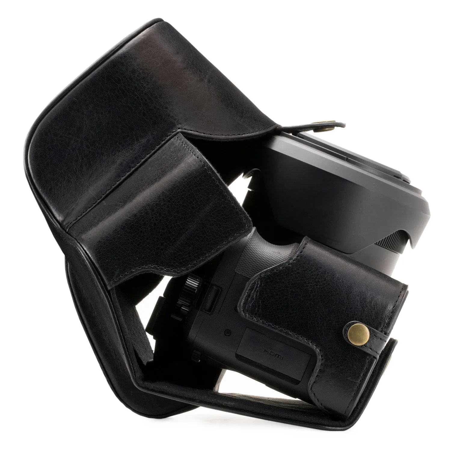 MegaGear Ever Ready MG549 custodia pelle nera Leica V-Lux Typ 114