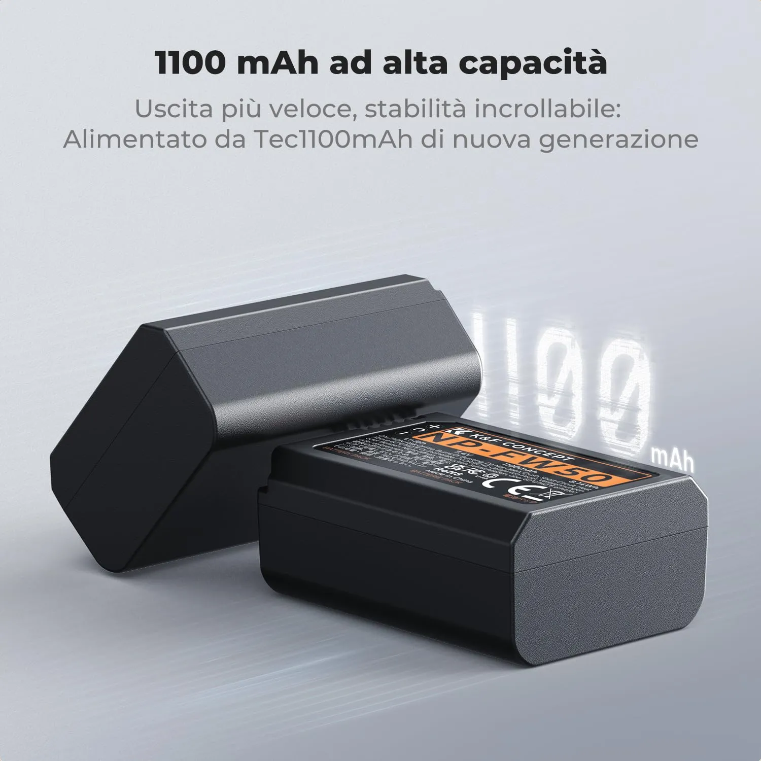 K&F Concept NP-FW50 Batteria Fotocamera 1100mAh Sony