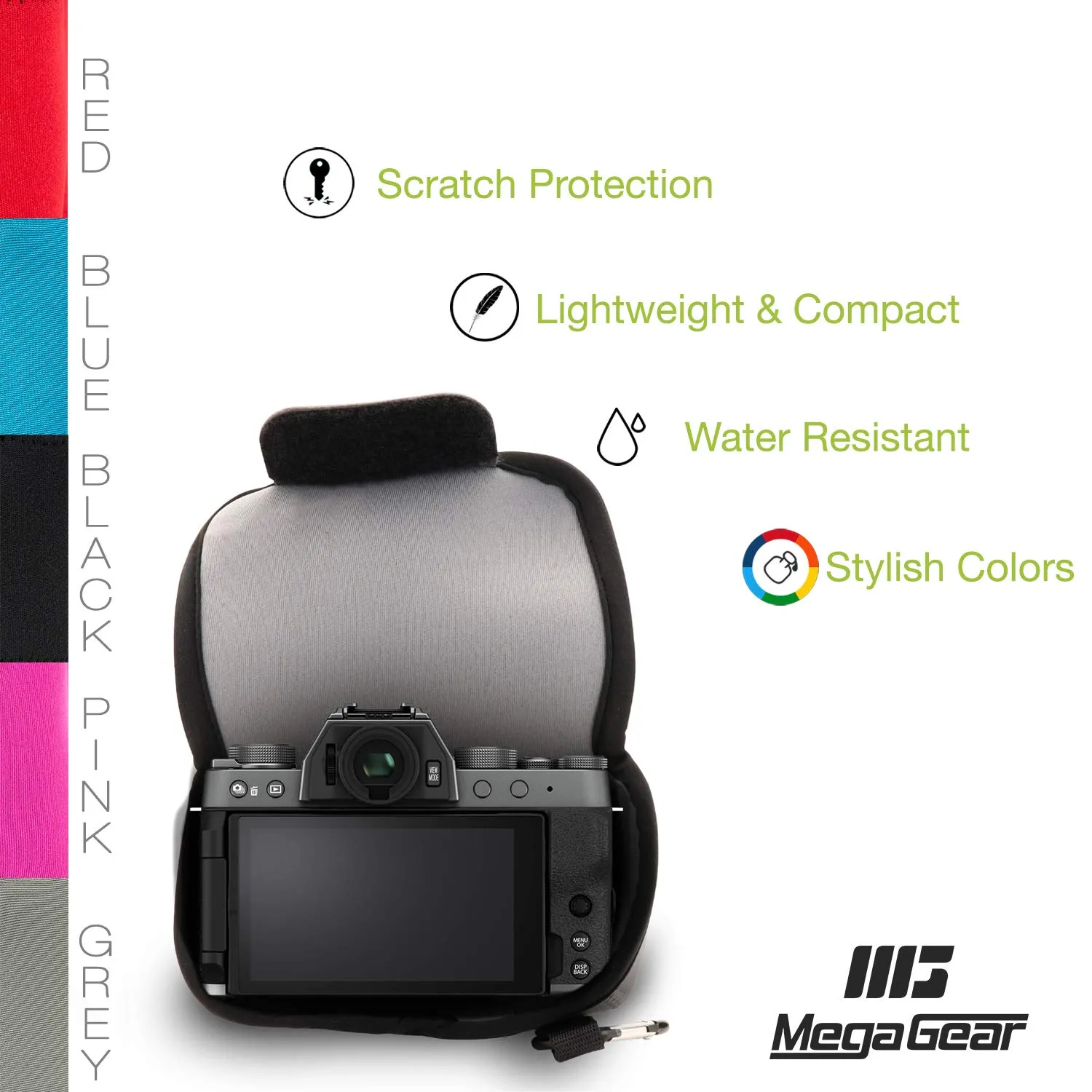 MegaGear custodia neoprene Fujifilm X-T200 grigio morbida