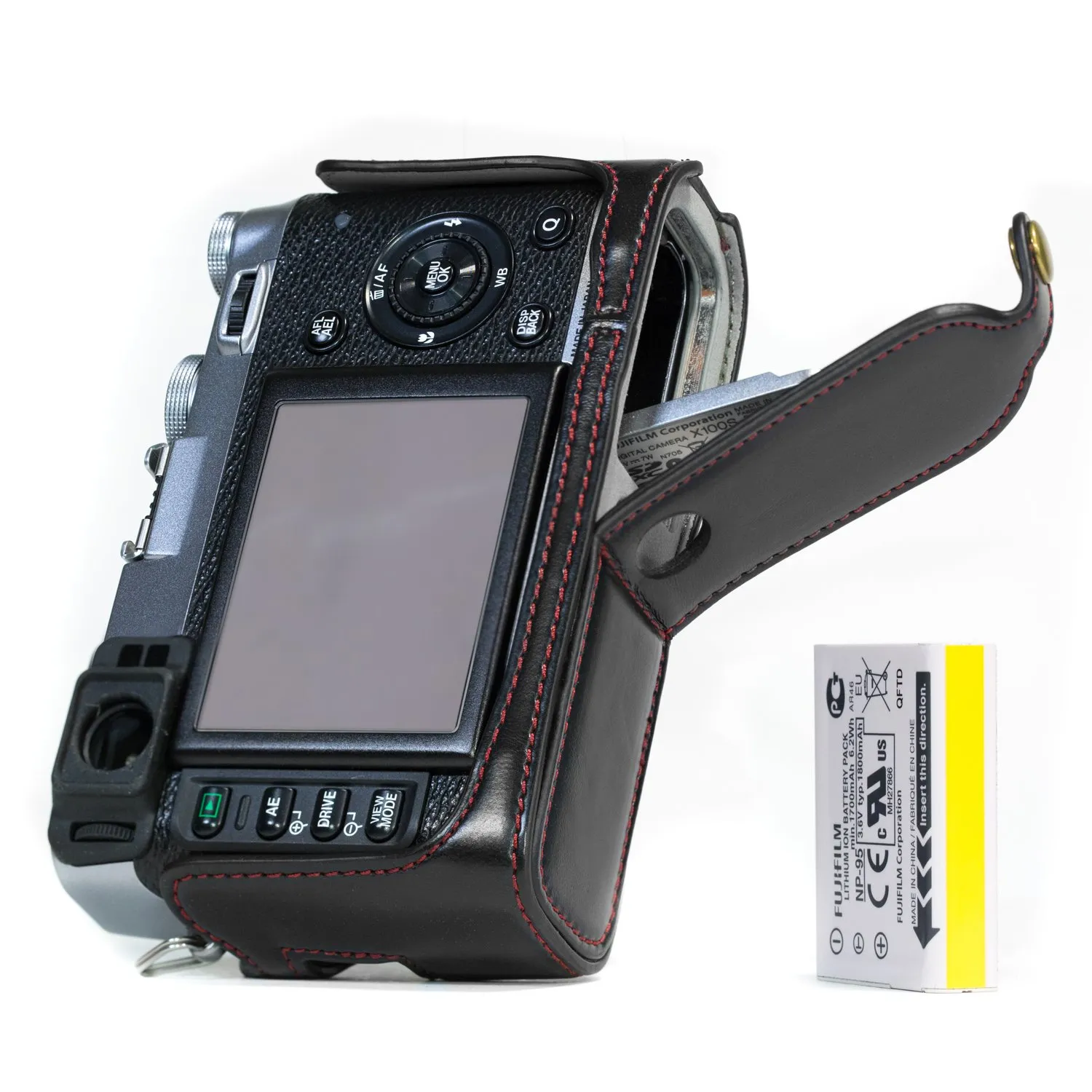 MegaGear Fujifilm X100S mezza custodia ecopelle accesso batteria