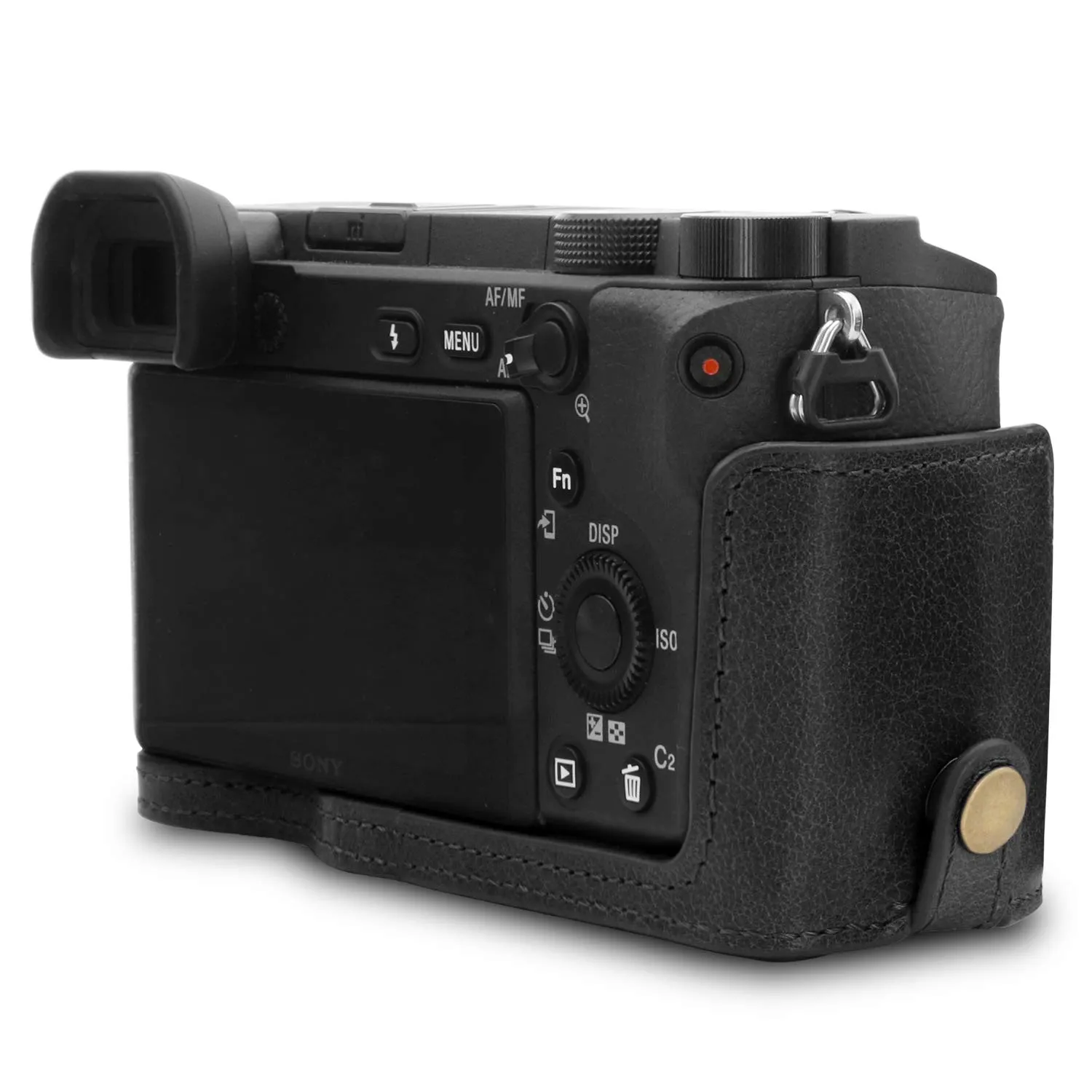 MegaGear Ever Ready Custodia Sony A6100 A6400 Pelle Nera