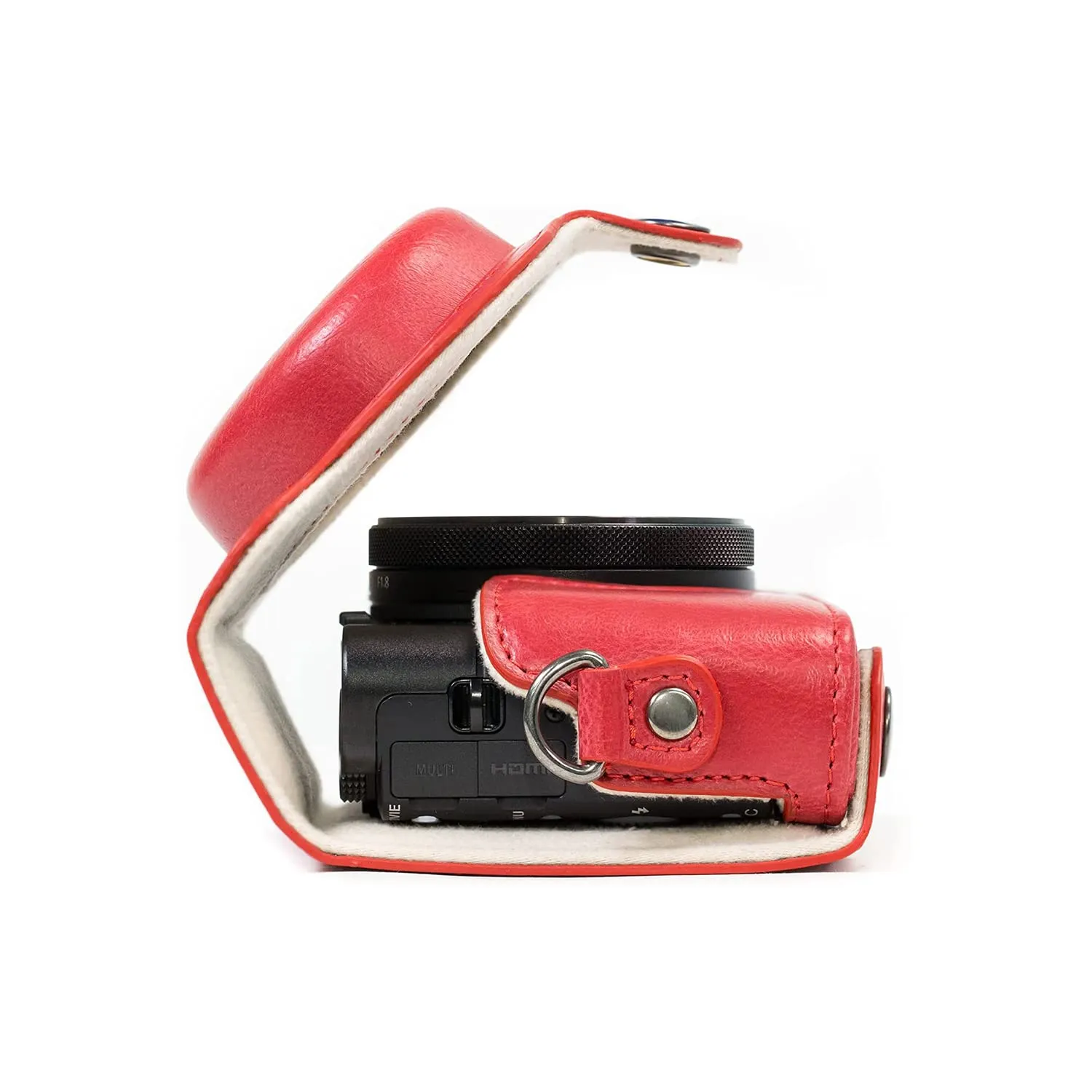 MegaGear MG1139 custodia rossa per Sony RX100 III IV V VI ecopelle