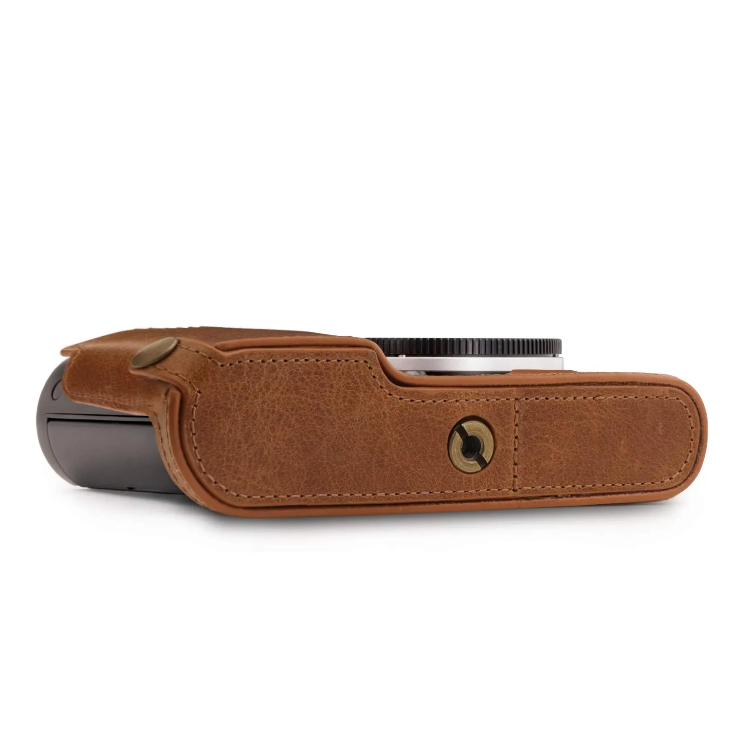 MegaGear Leica TL2-TL mezza custodia pelle marrone scuro