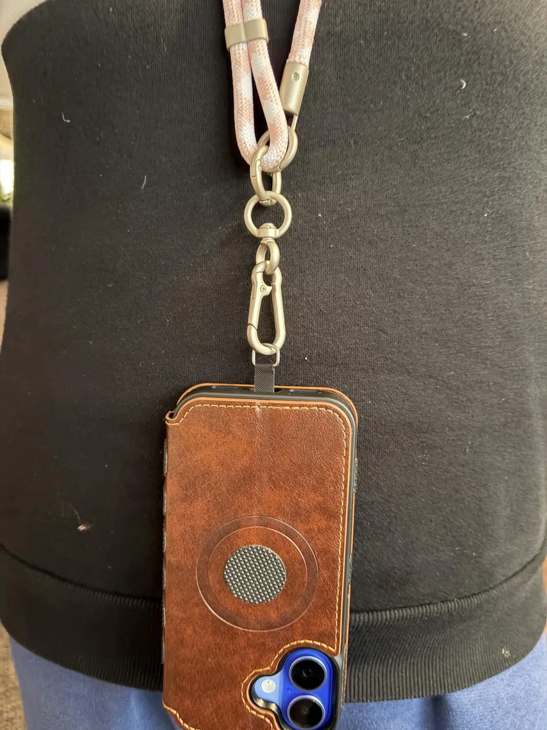 K&F Concept Cordino Tracolla Telefono 1/4" Nero regolabile