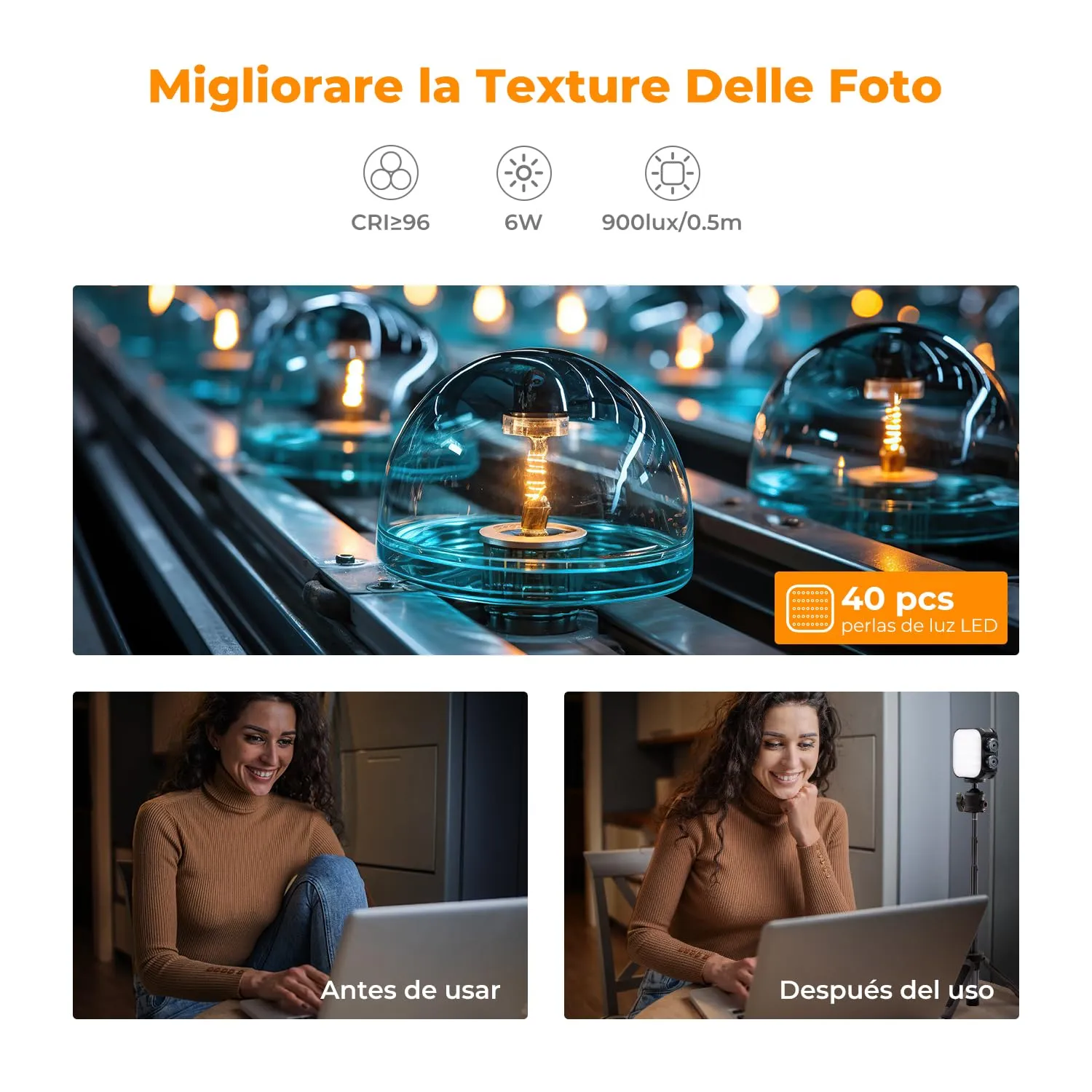 K&F Concept Luce Video LED Bicolore 2500-9900K Nera