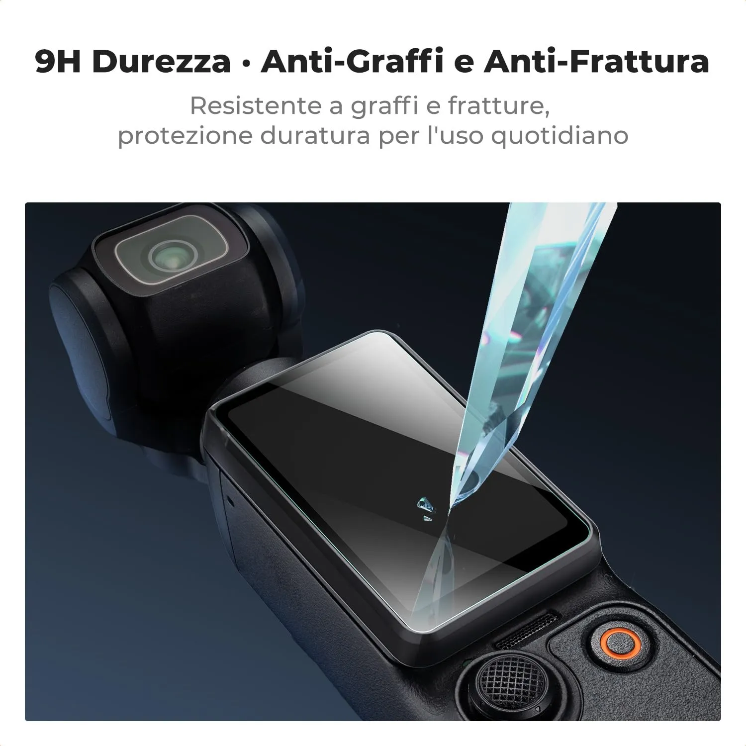 K&F Concept vetro temperato DJI Pocket 3 set 2 pezzi 9H