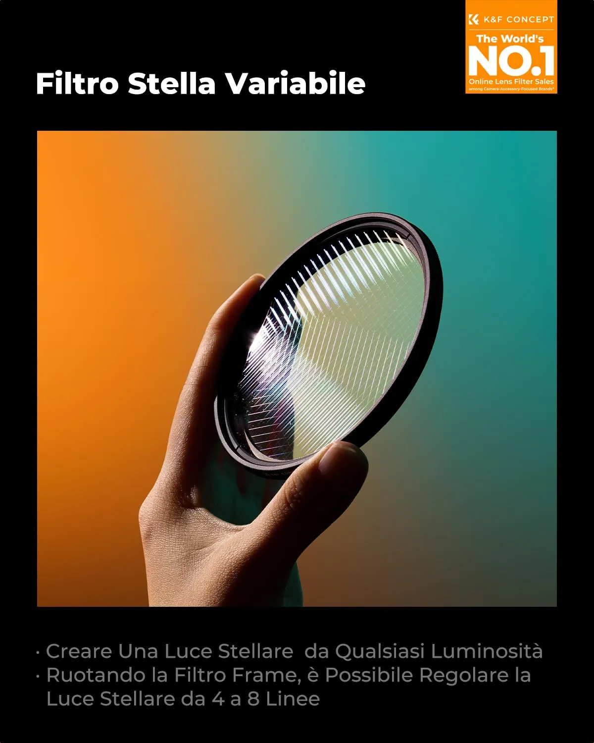 K&F Concept Nano-Klear filtro stella 82mm 4-8 punti