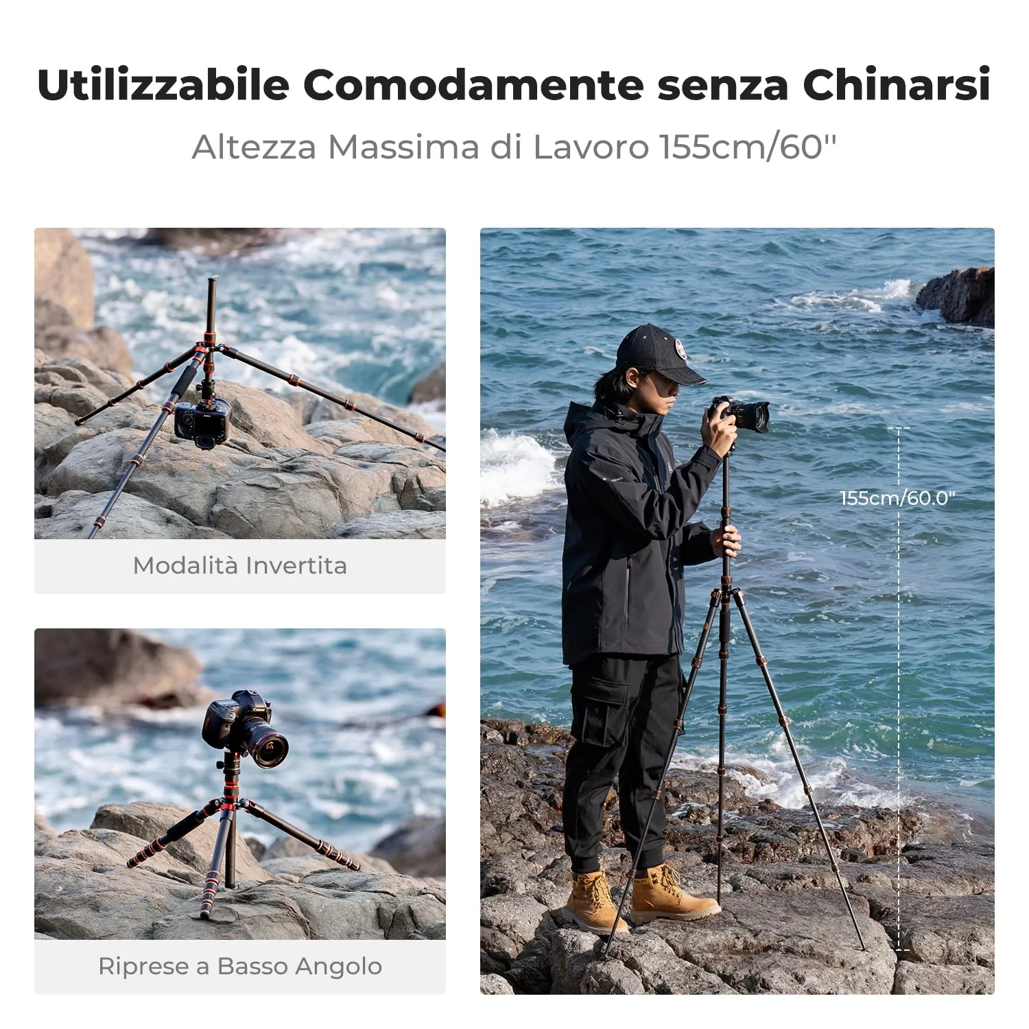 K&F Concept BA225 Treppiede Carbonio 153 cm 8 kg
