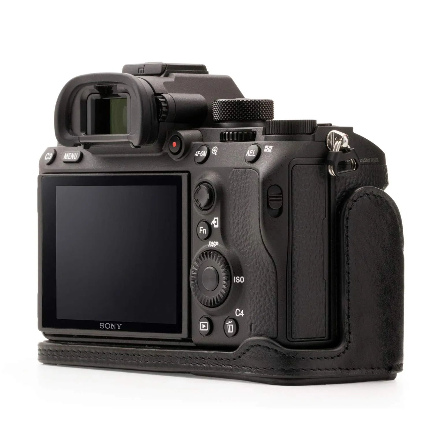 MegaGear 1243 Mezza Custodia Vera Pelle Nera Sony A7 III A9 A7R III