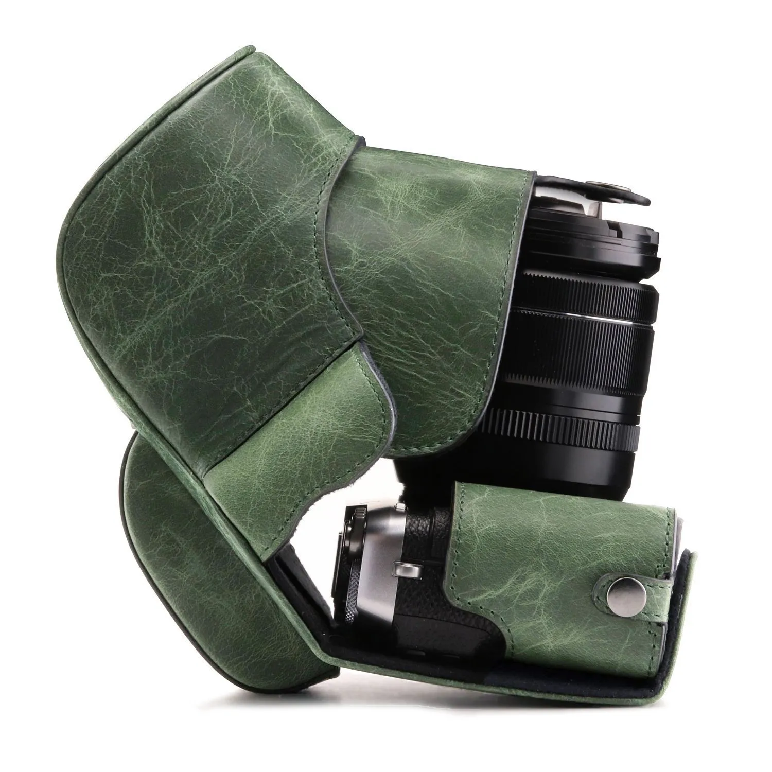 MegaGear Ever Ready custodia vera pelle Fujifilm X-E3 verde