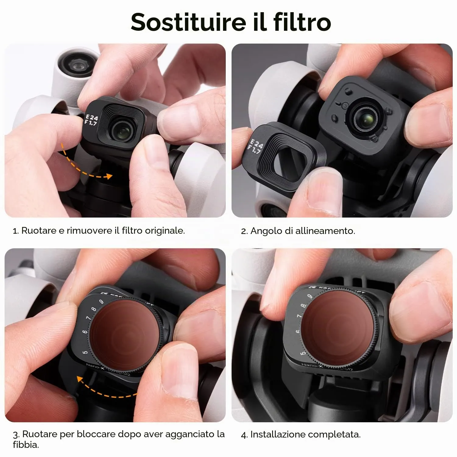 K&F Concept Mini 3 Pro kit filtri VND variabile 2 pezzi