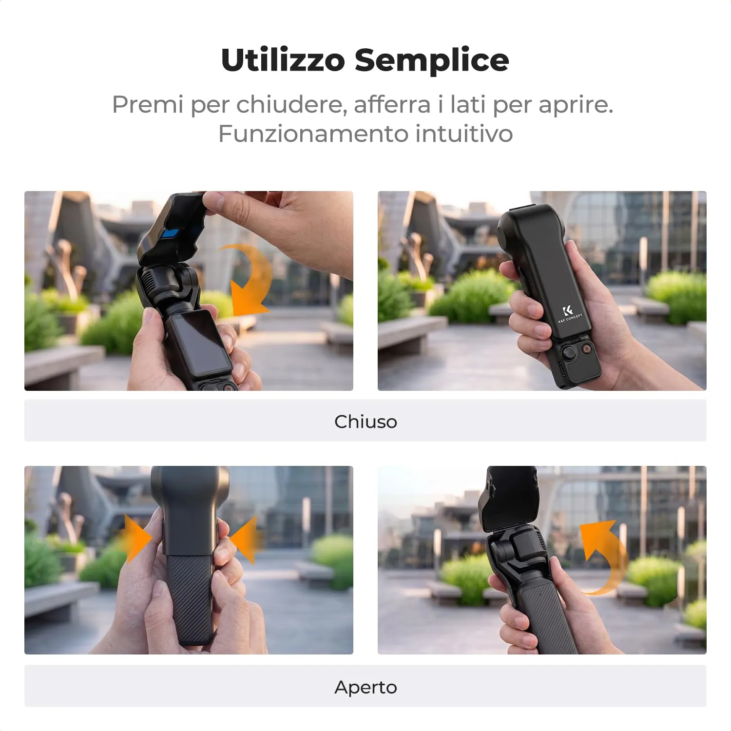 K&F Concept custodia rigida DJI Osmo Pocket 3/4 filtri