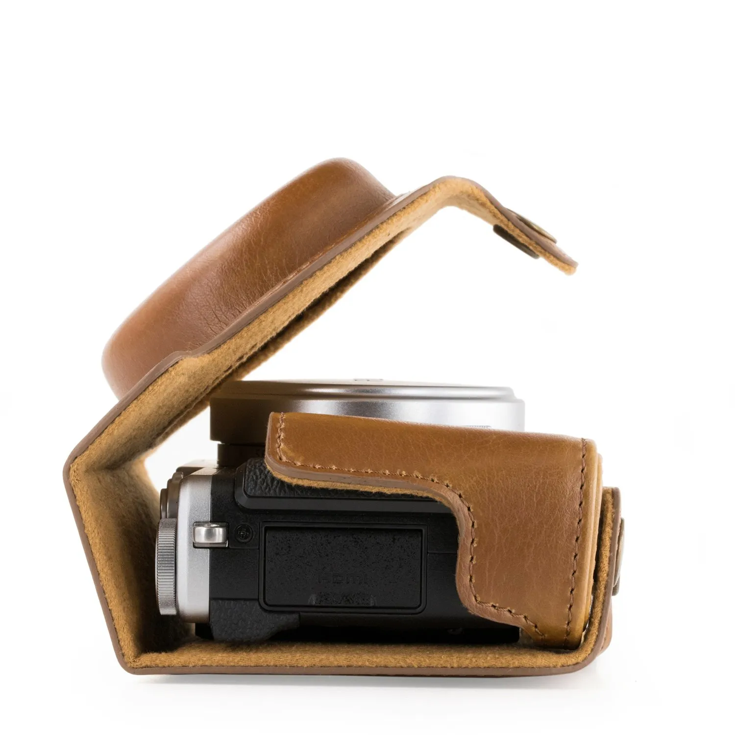MegaGear MG710 X70 custodia fotocamera marrone chiaro flip