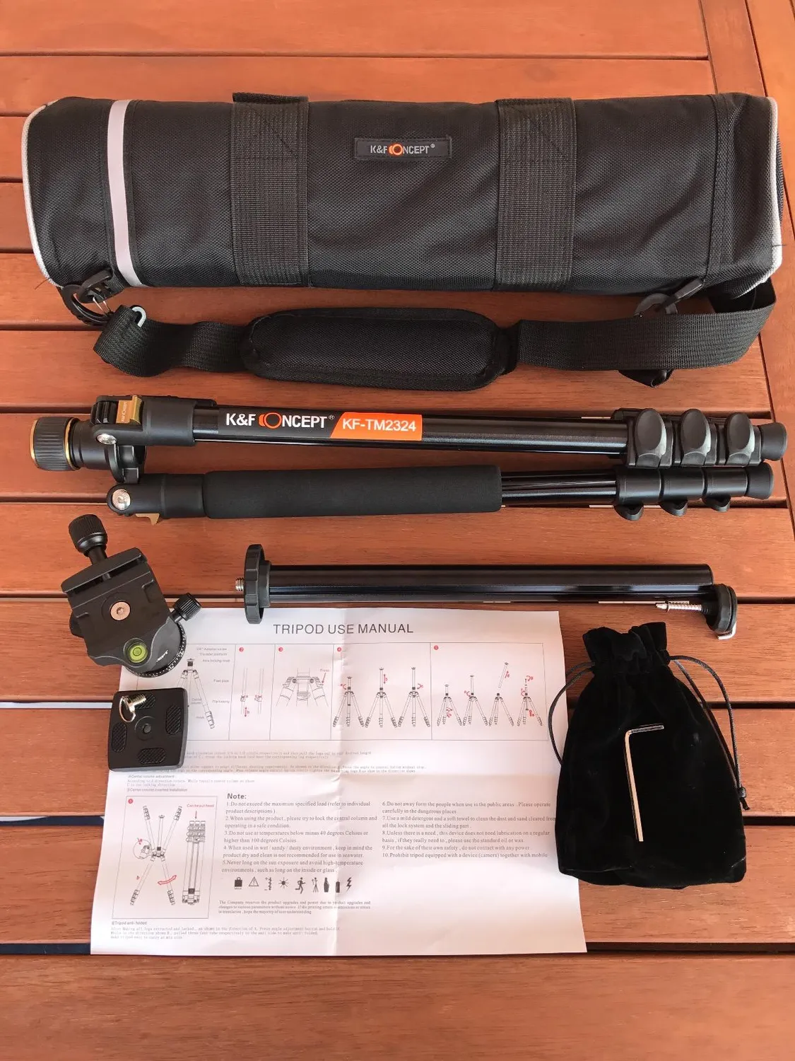 K&F Concept K234A0 treppiede viaggio 163cm alluminio