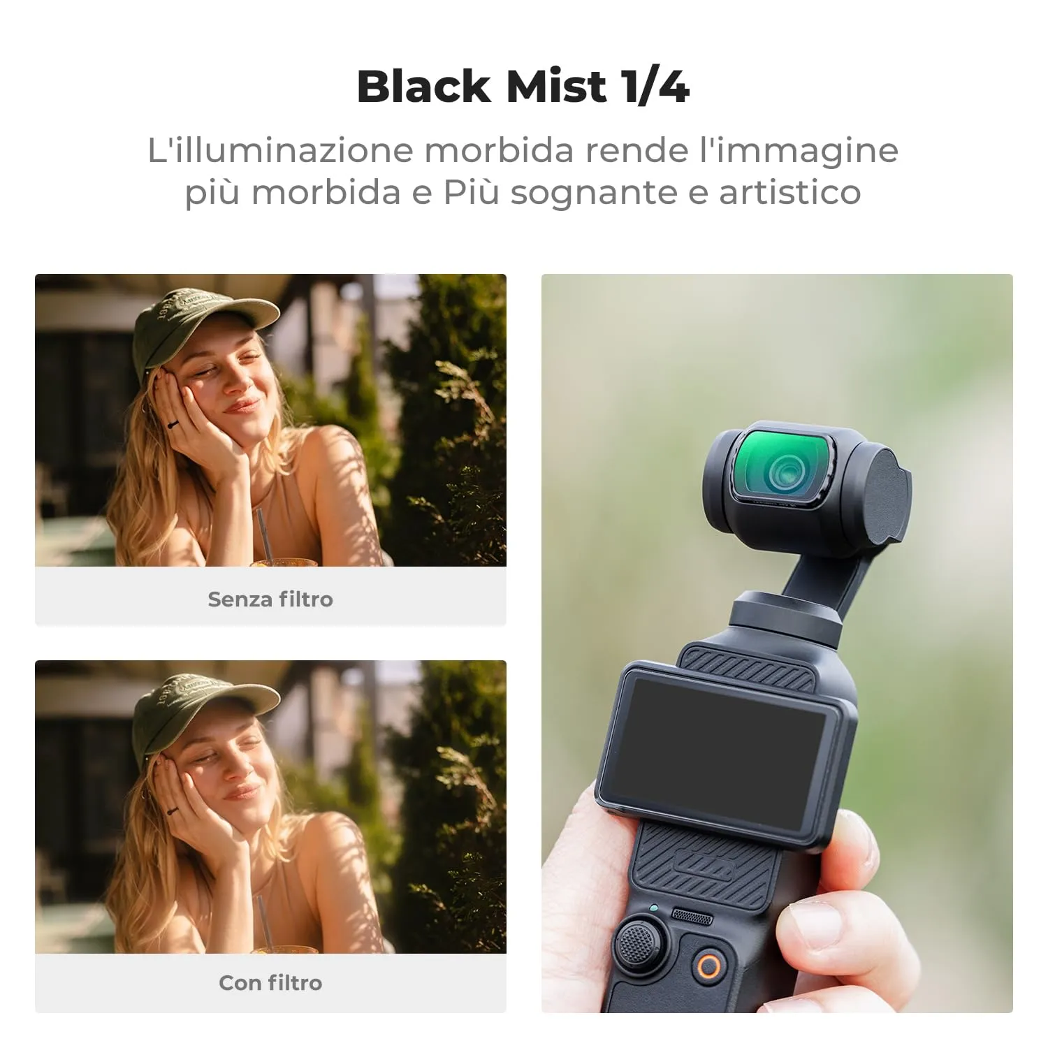 K&F Concept kit filtri magnetici Osmo Pocket 3/4 CPL + ND2-32 + Black Mist 1/4