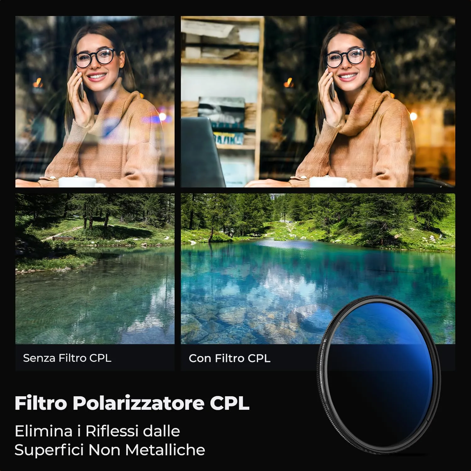 K&F Concept Nano-Klear CPL filtro polarizzatore 82mm