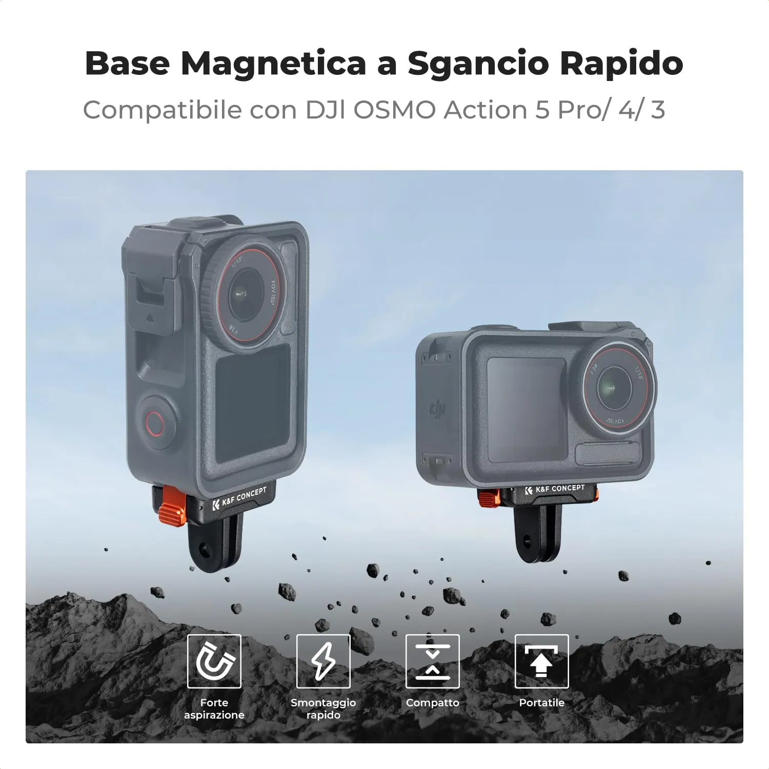 K&F Concept adattatore magnetico action cam DJI Osmo 2 pezzi