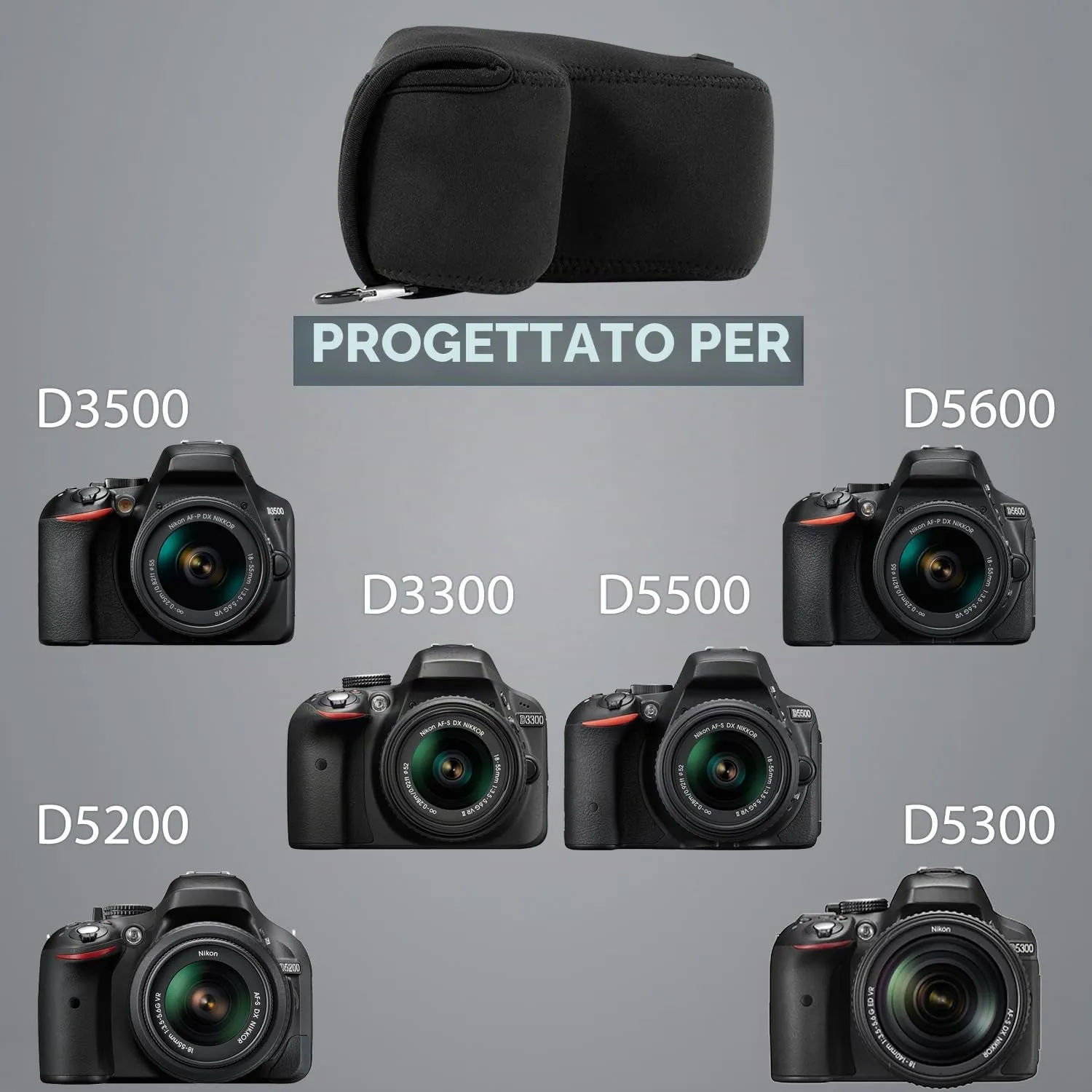 MegaGear MG088 Custodia Neoprene Nikon 18-55mm