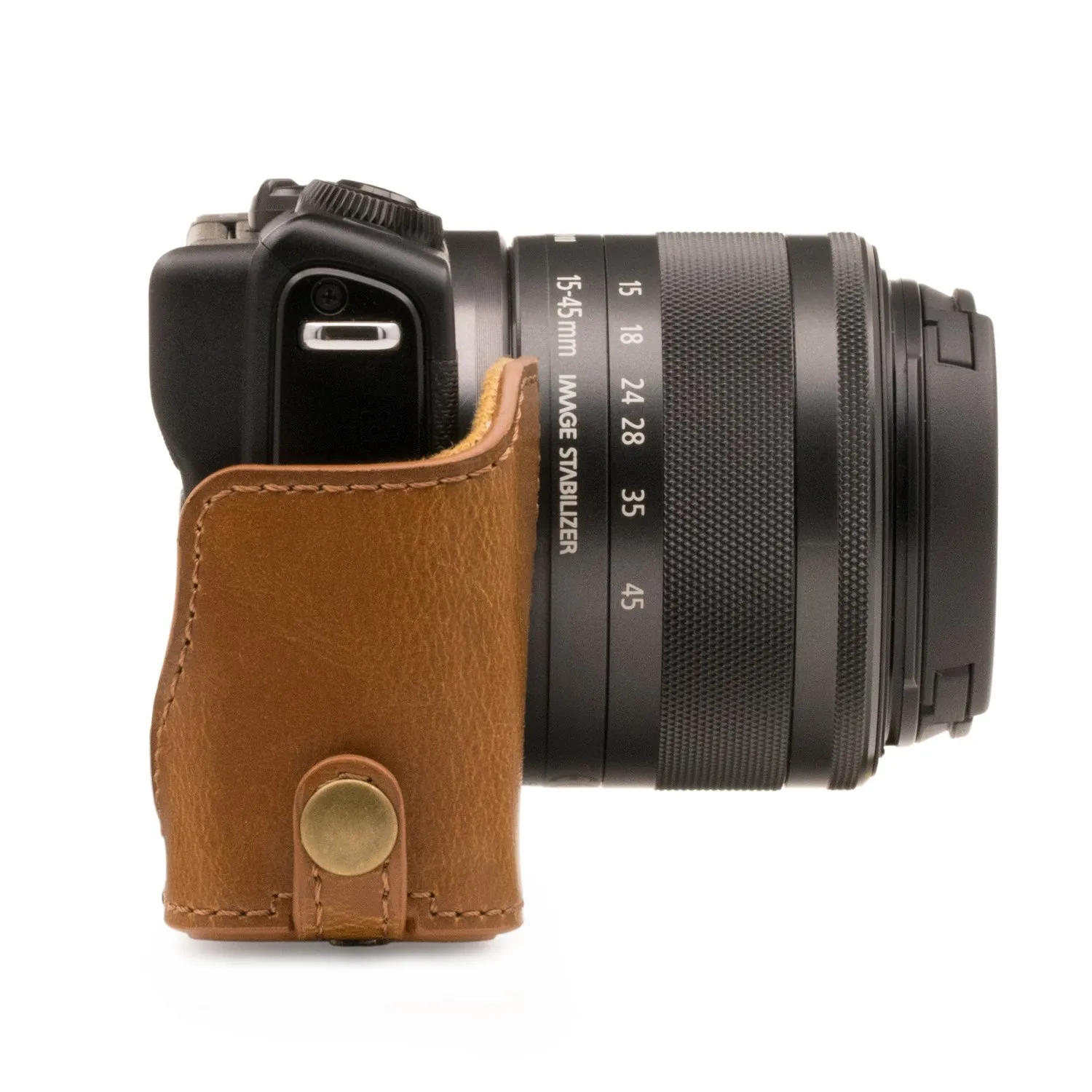 MegaGear Ever Ready MG1327 Canon EOS M100 Finta Pelle Chiaro