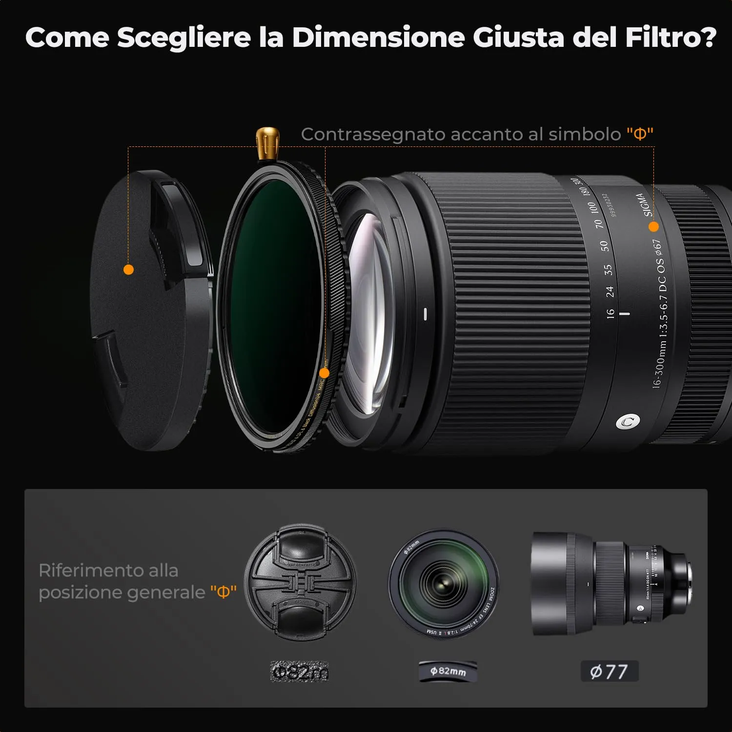 K&F Concept Nano-X Pro ND2-32 filtro 82mm 3-in-1 diffusion