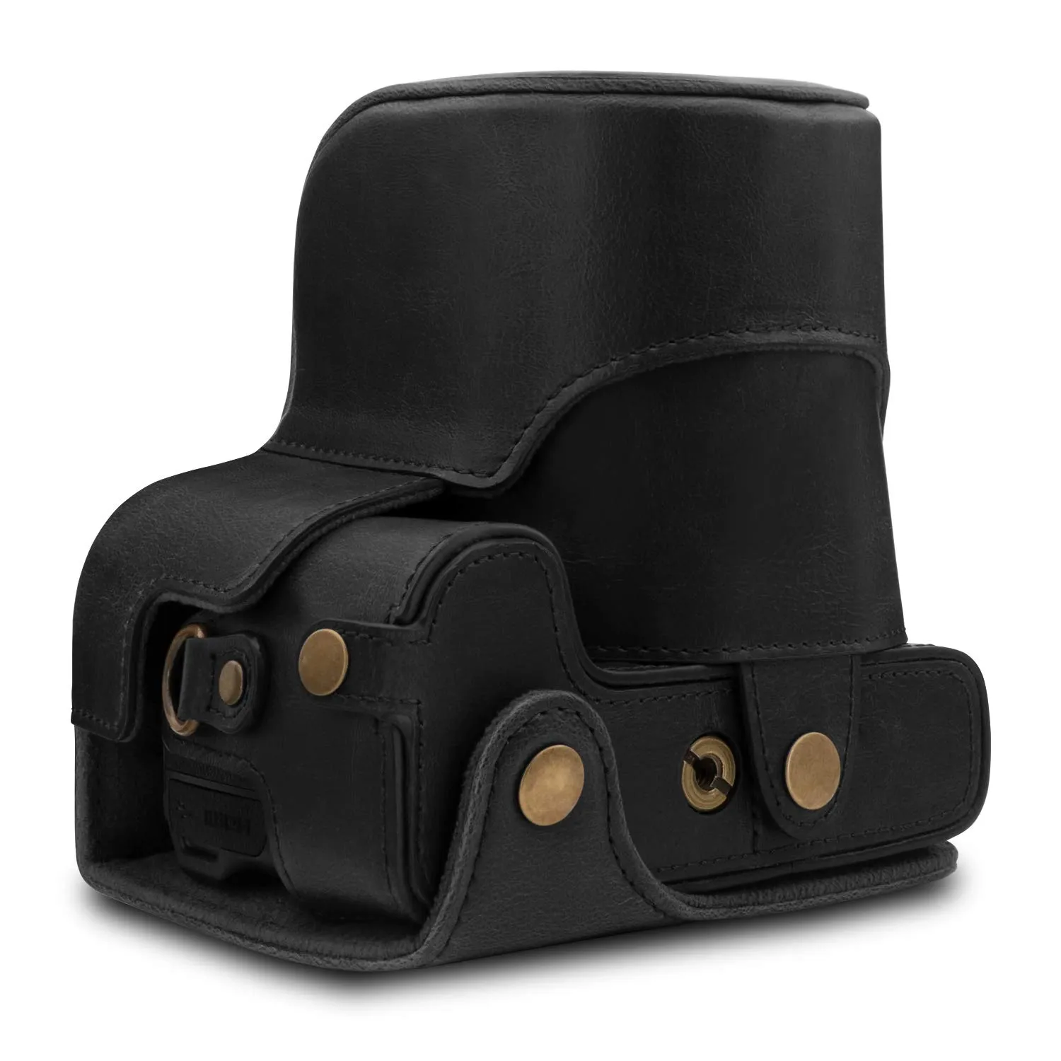MegaGear custodia fotocamera Nikon Coolpix B600 nero finta pelle